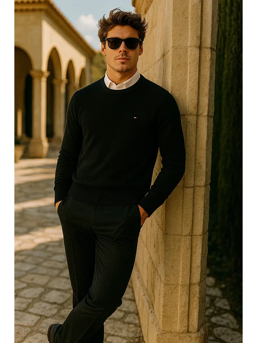 Erkek Premium Comfort Basic Siyah Uzun Kazak-3