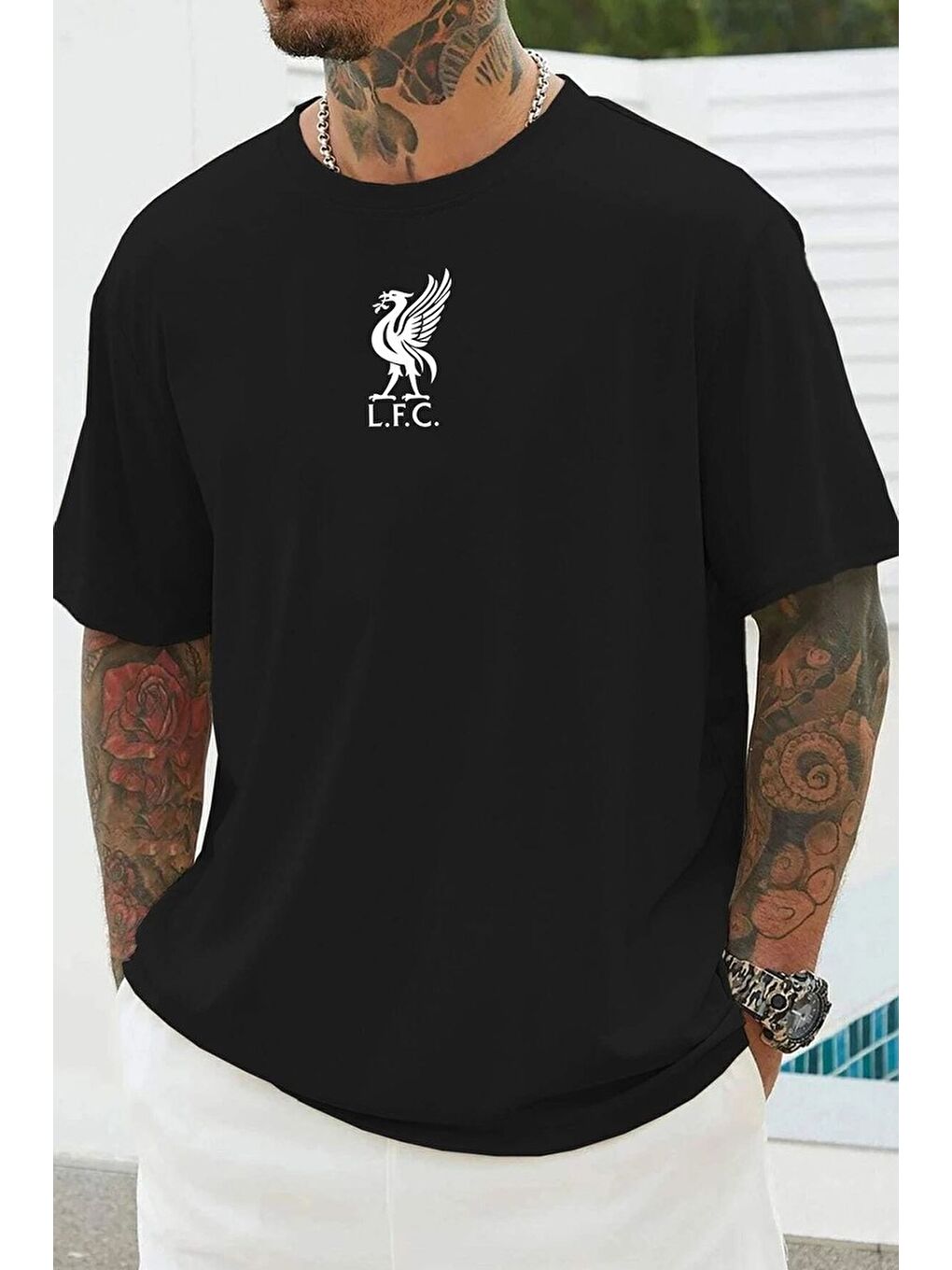 Siyah Unisex L.F.C Baskılı Tişört