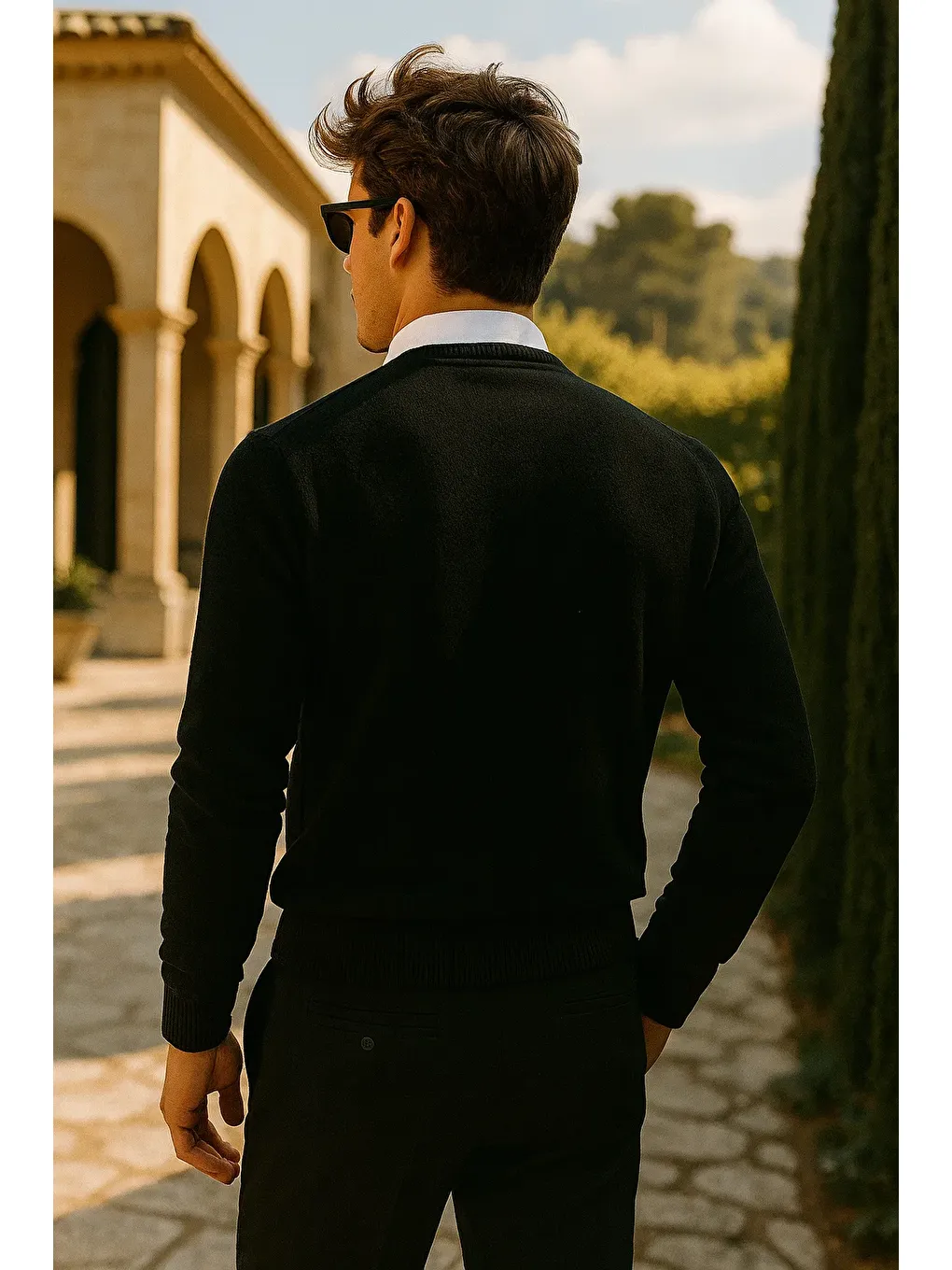 Erkek Premium Comfort Basic Siyah Uzun Kazak-4