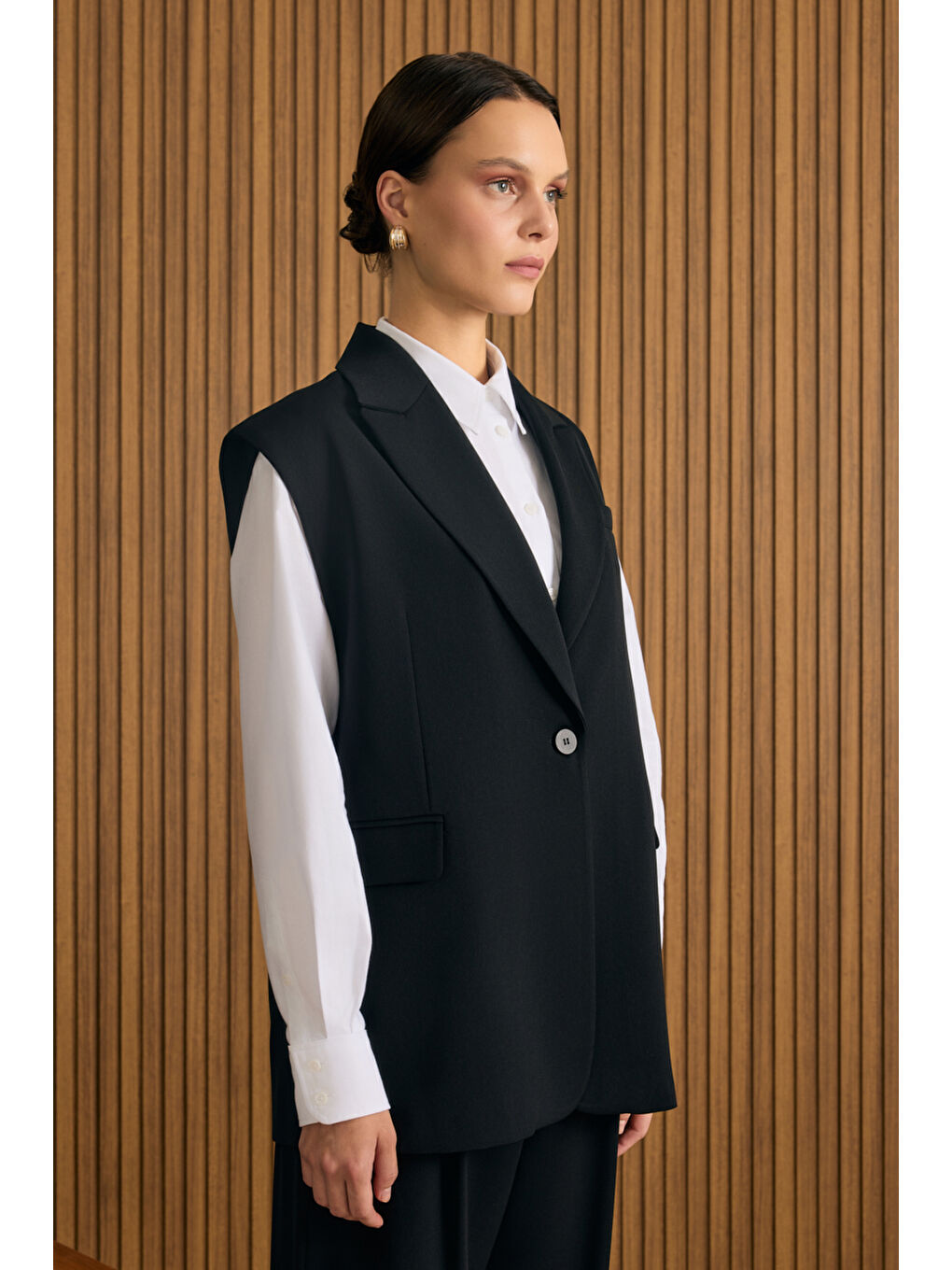 Siyah Dokuma Yelek-2