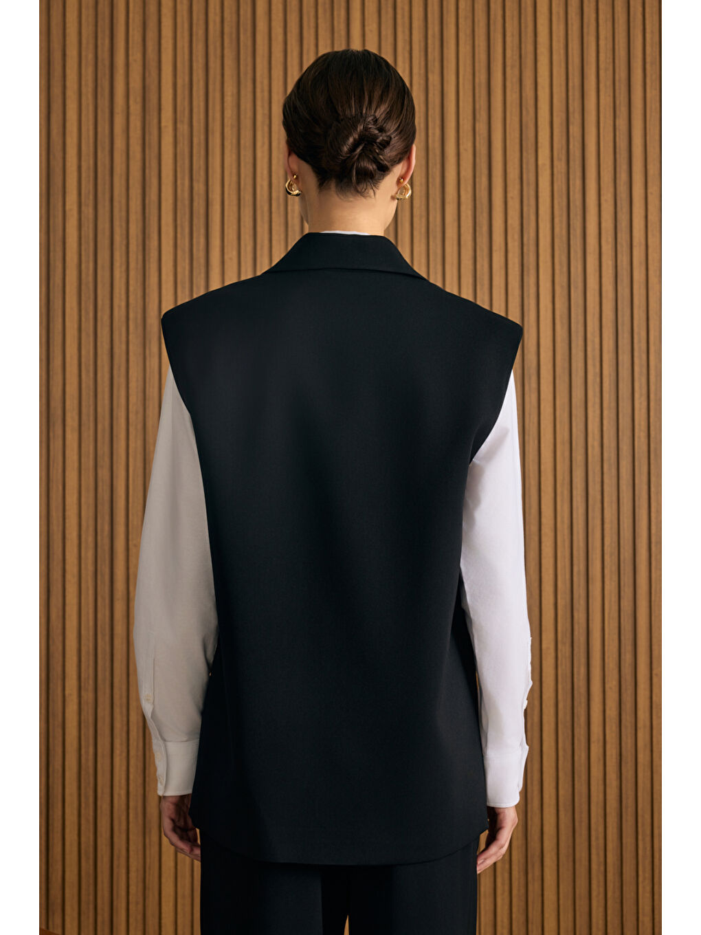 Siyah Dokuma Yelek-5