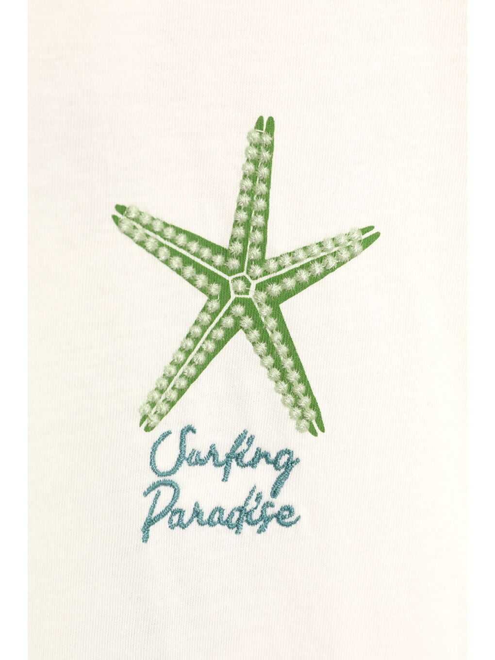 Deniz Yıldızı Sırtı Baskılı Tişört Ekru-2