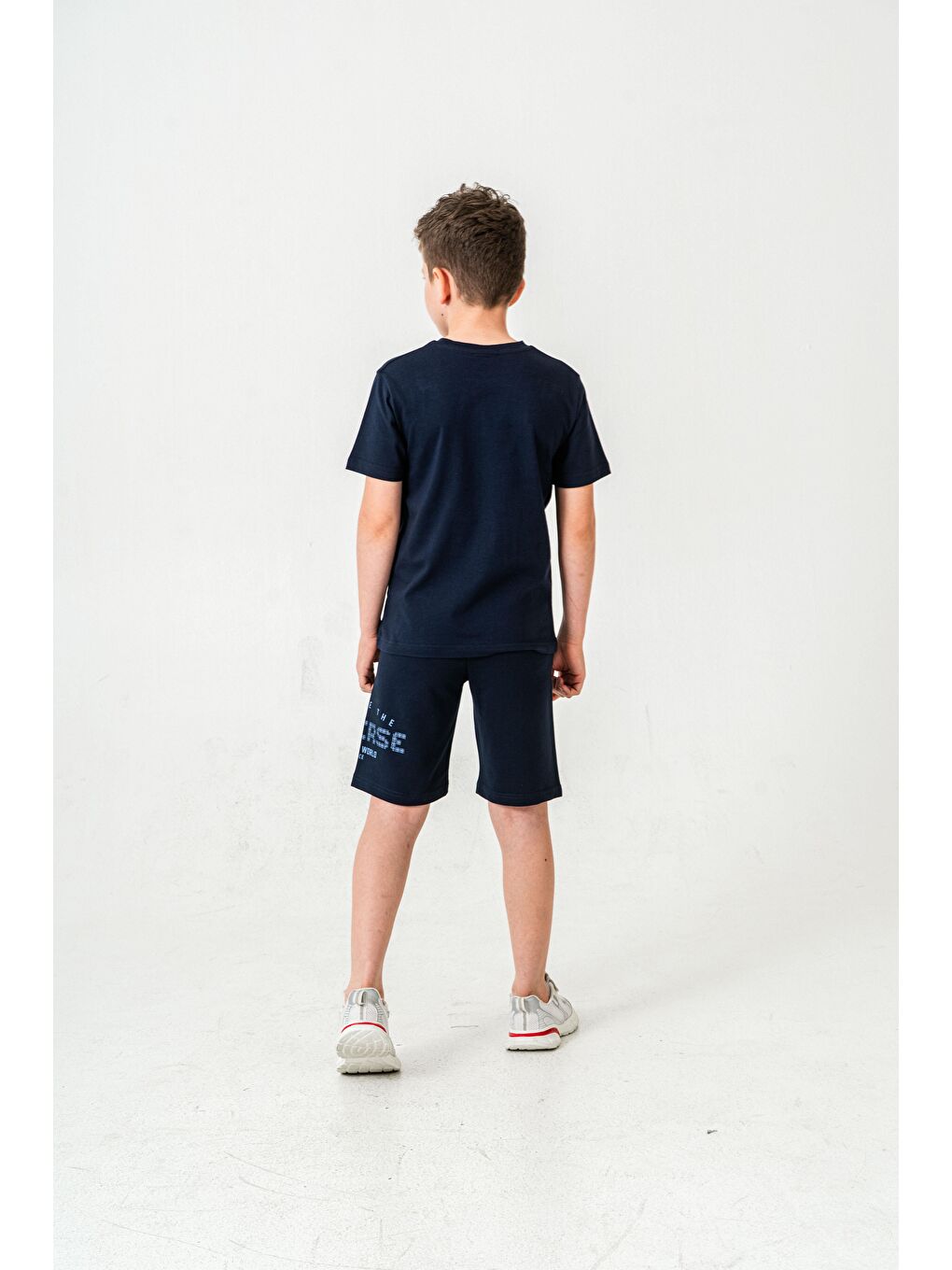 Lacivert Explore The Universe Out Of This World More Space Baskılı Erkek Çocuk Şort - Tişört Takımı-5