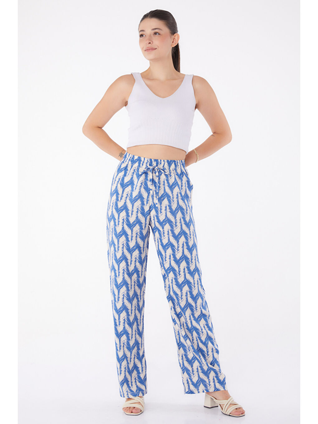 İndigo Desenli Pantolon Indigo - 13264