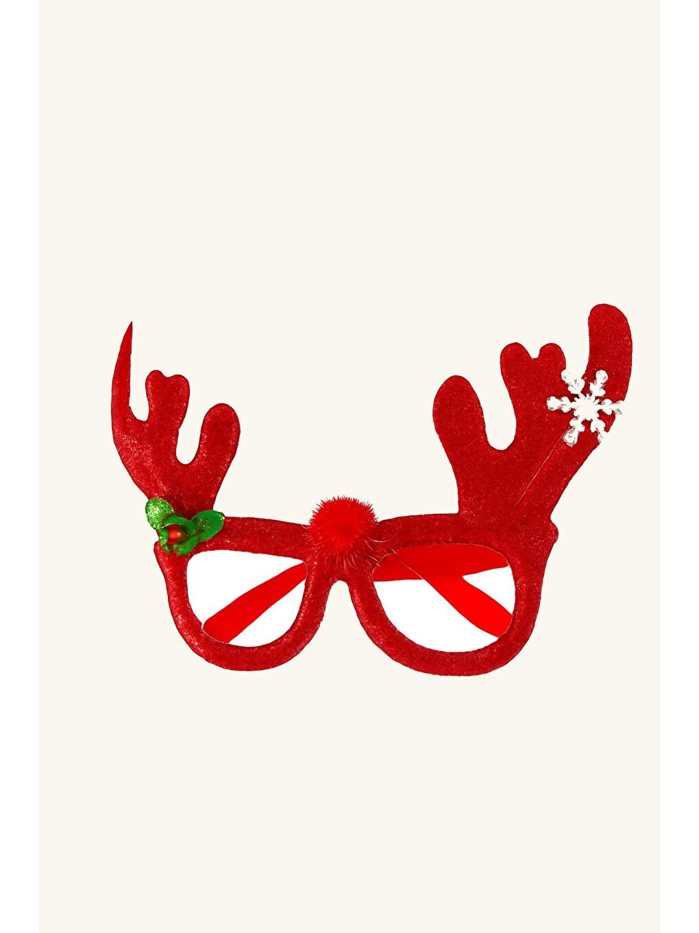 Kırmızı Yılbaşı Geyik Boynuzlu Eğlenceli Gözlük-3