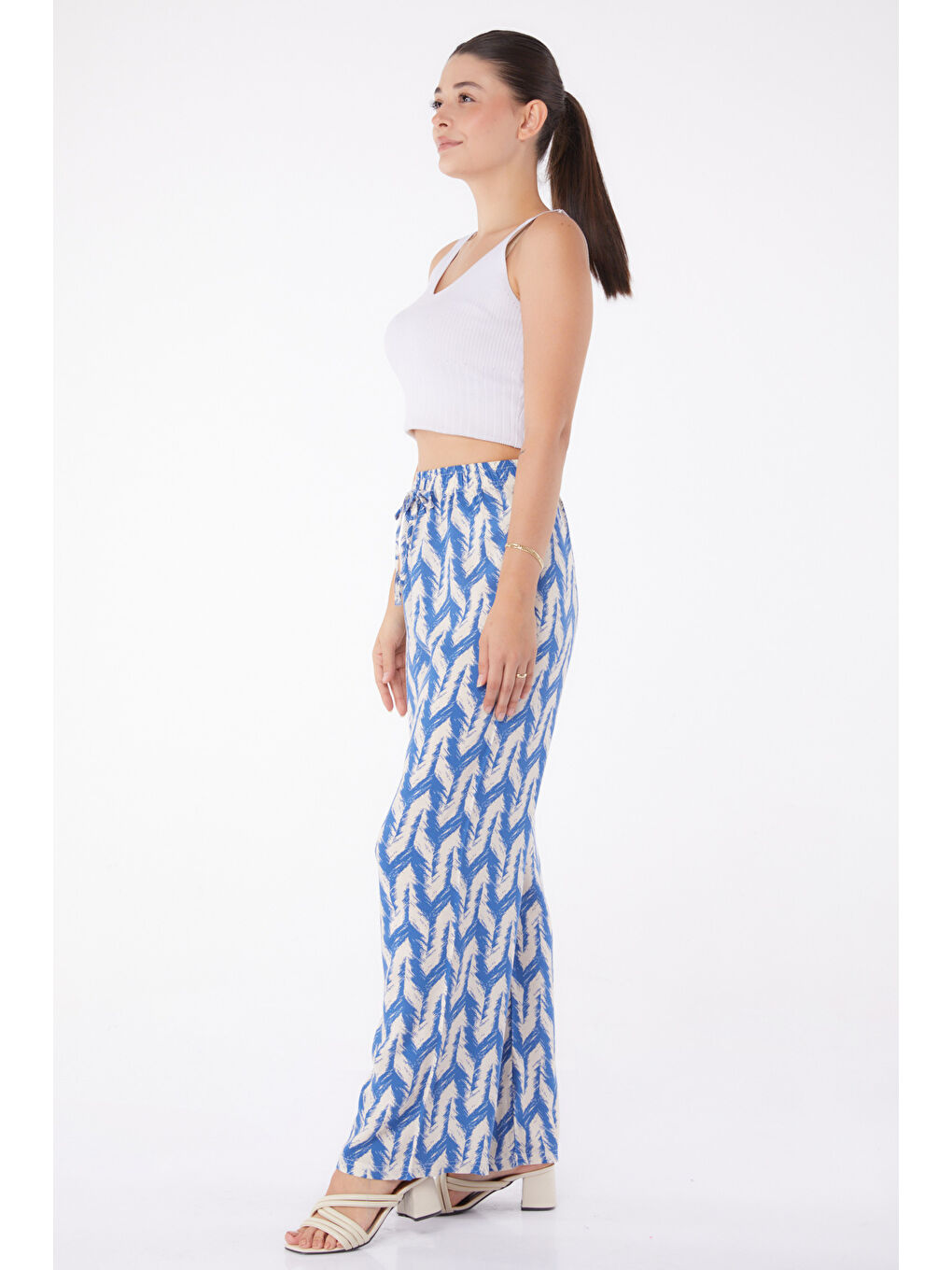 İndigo Desenli Pantolon Indigo - 13264-2