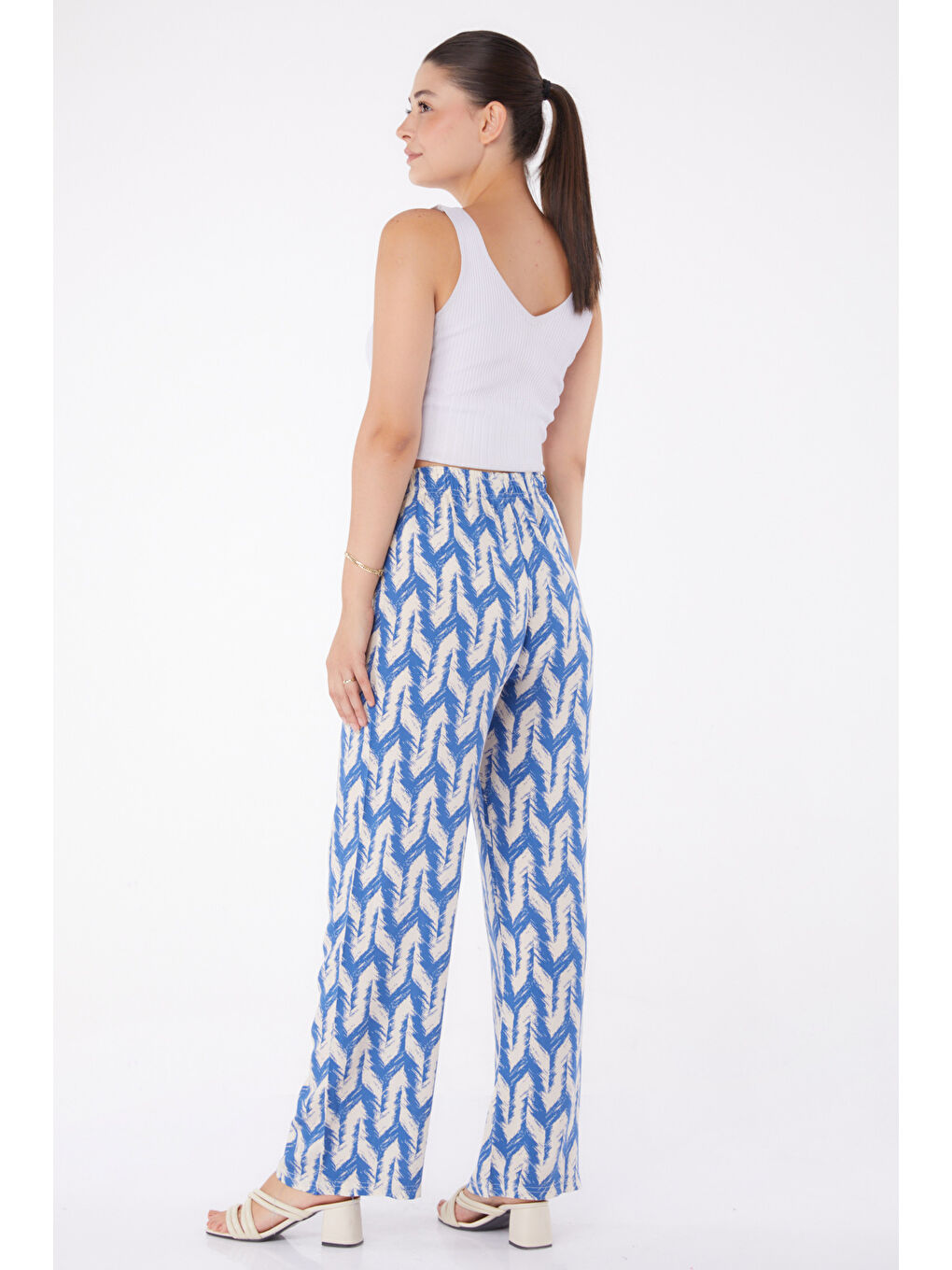 İndigo Desenli Pantolon Indigo - 13264-3