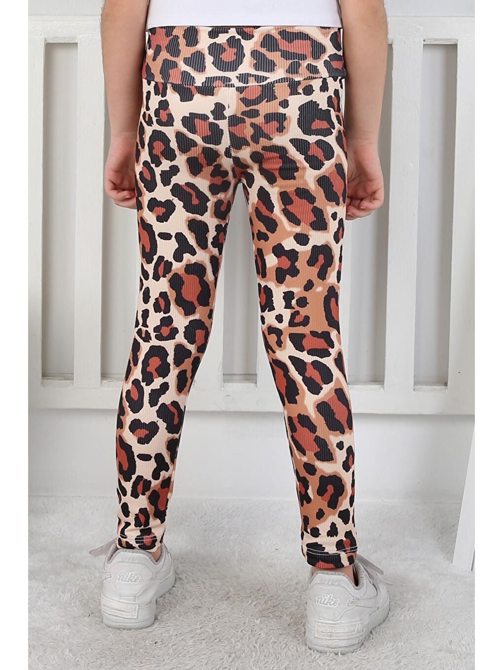 Kız Çocuk Bej Leopar Desenli Tayt - 26797-3