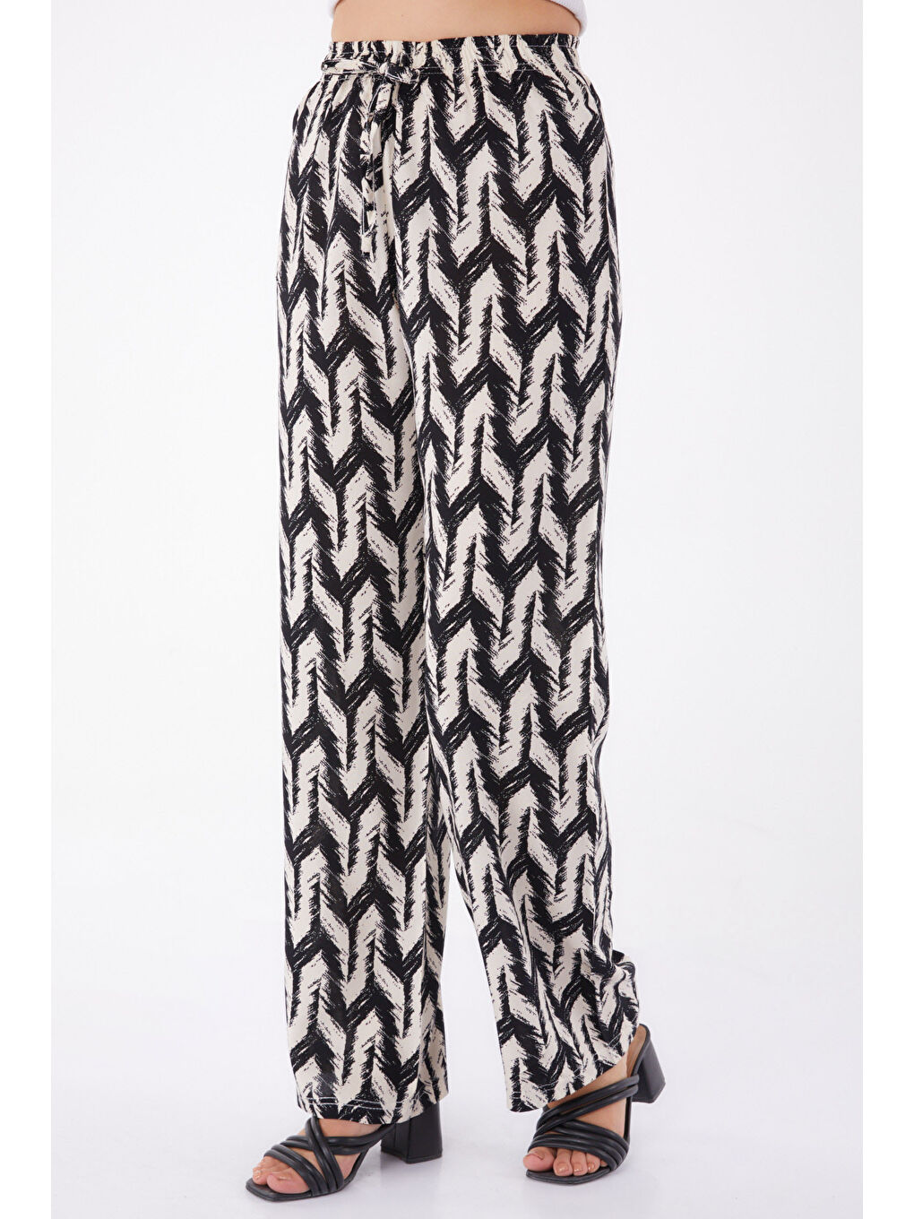 Desenli Pantolon Siyah - 13264-1