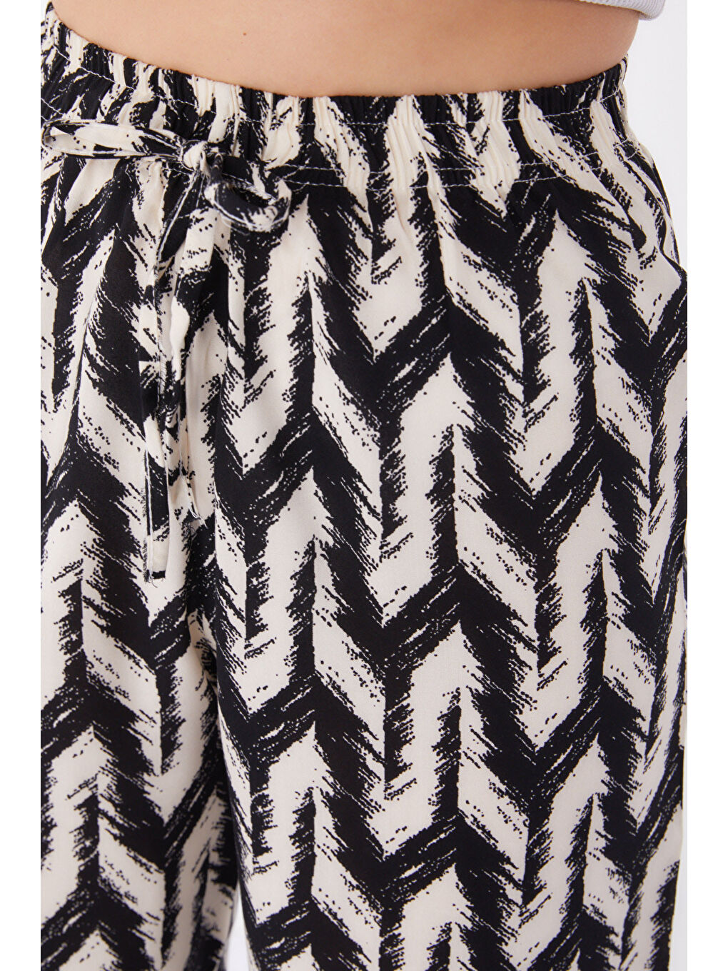 Desenli Pantolon Siyah - 13264-4