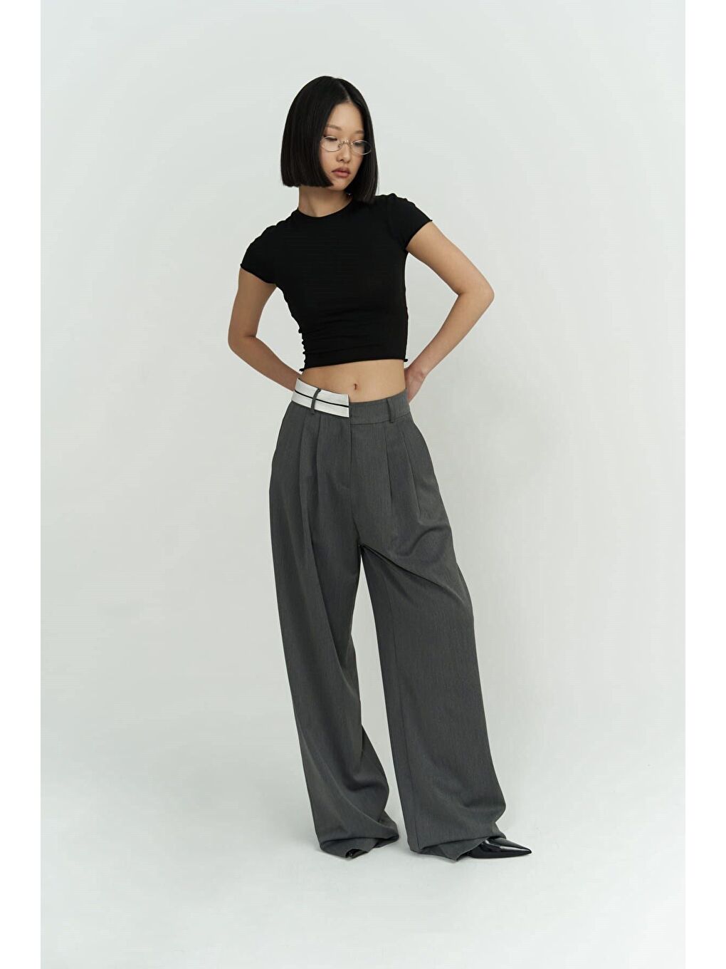 Gri Prato Füme Palazzo Pantolon