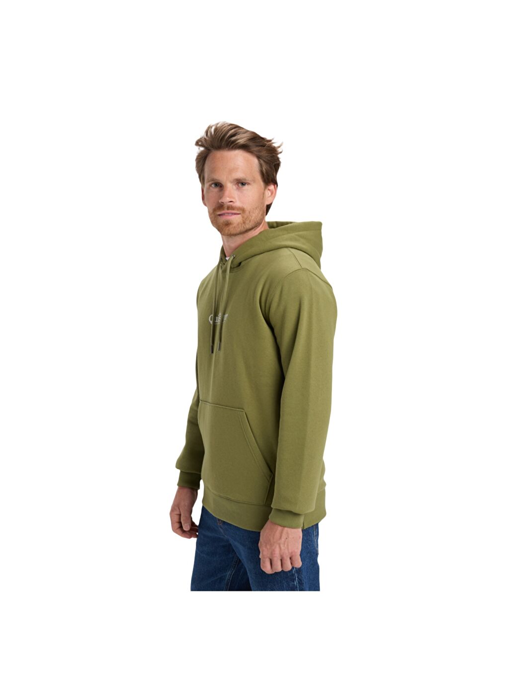 Screen Fleece Fineline Hoodie Erkek Yeşil Kapüşonlu Sweatshirt-1