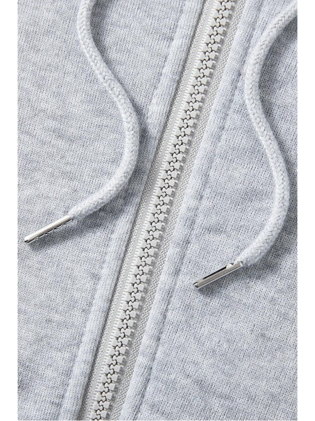 Unisex Relax Fit Rahat Kesim Pamuklu İçi Polarlı Çift Cepli Fermuarlı Gri Kapüşonlu Sweatshirt-2