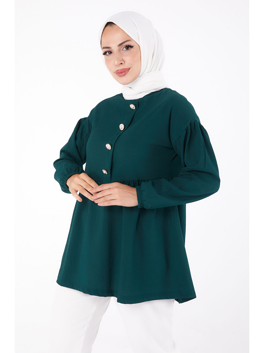 Yeşil Taşlı Tunik Zümrüt - 13294