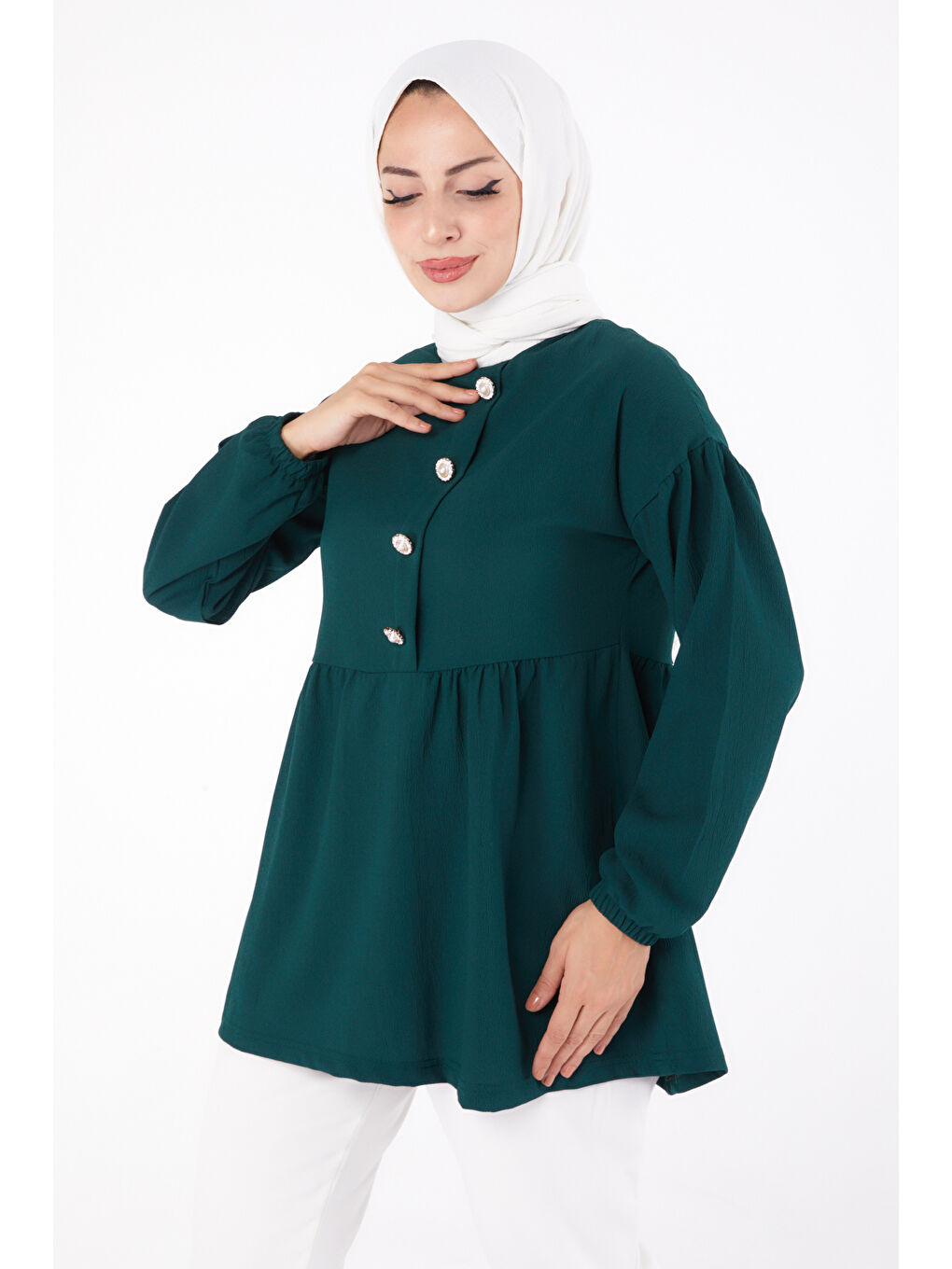 Yeşil Taşlı Tunik Zümrüt - 13294-1