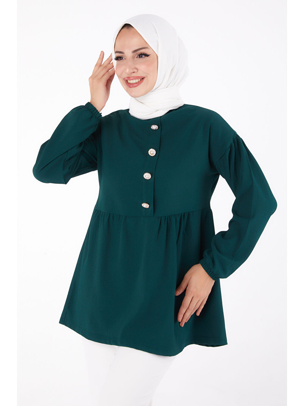 Yeşil Taşlı Tunik Zümrüt - 13294-2