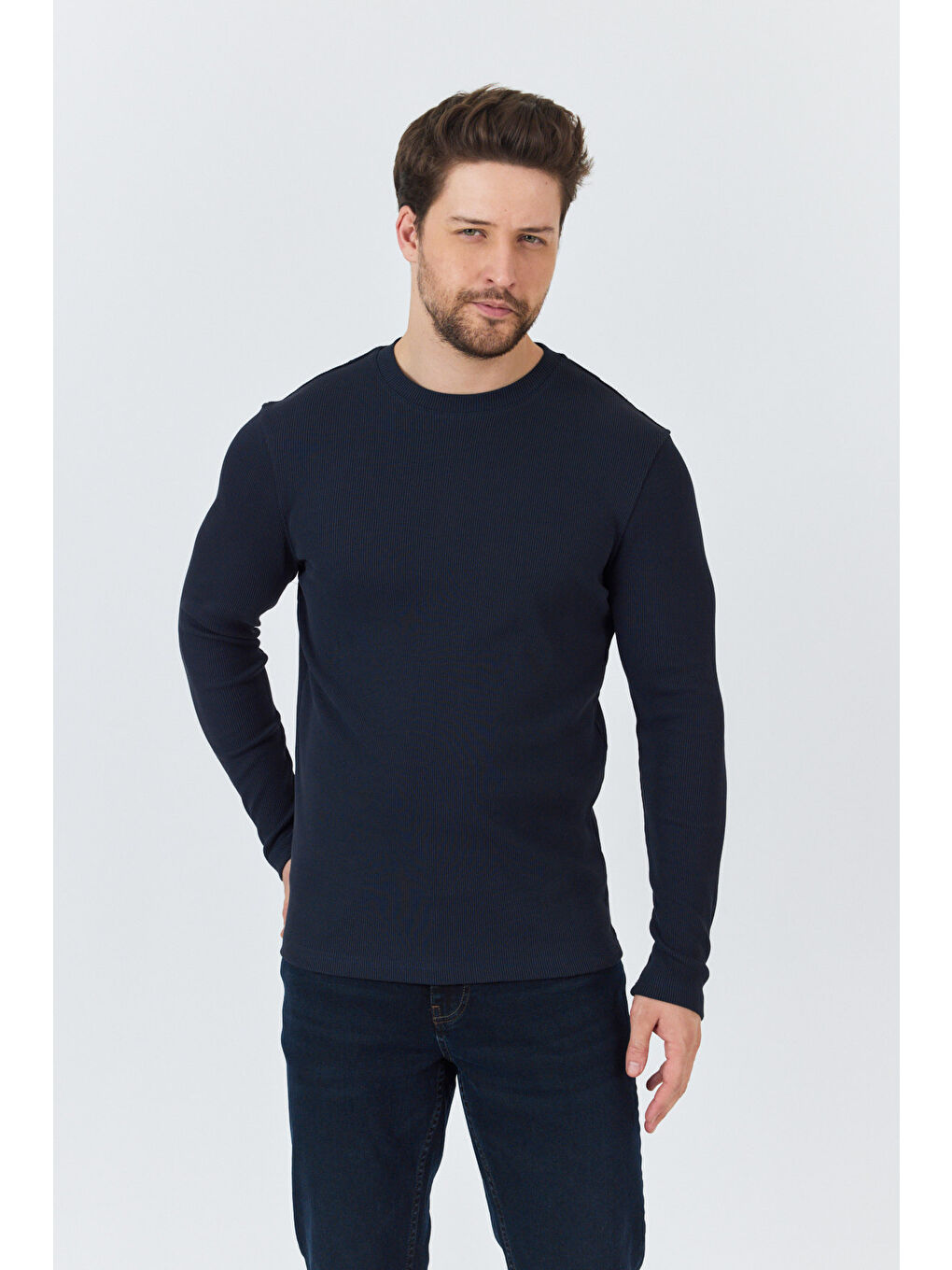 Lacivert Erkek Uzun Kol Sweatshirt 1258