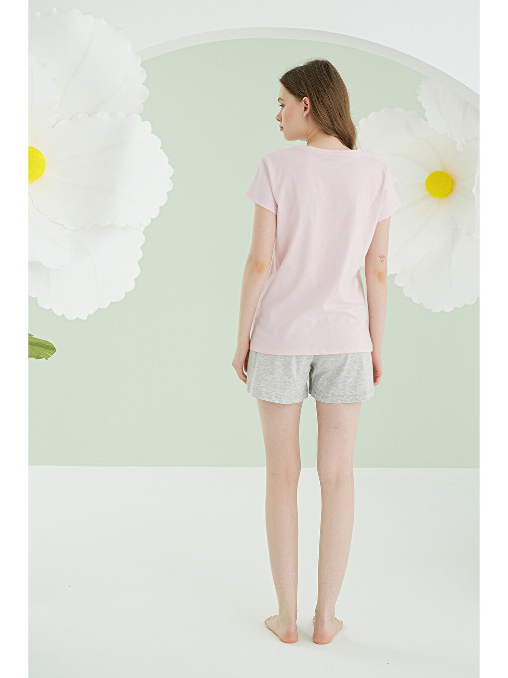 Pembe Strawberry Şortlu Pijama Takımı-3