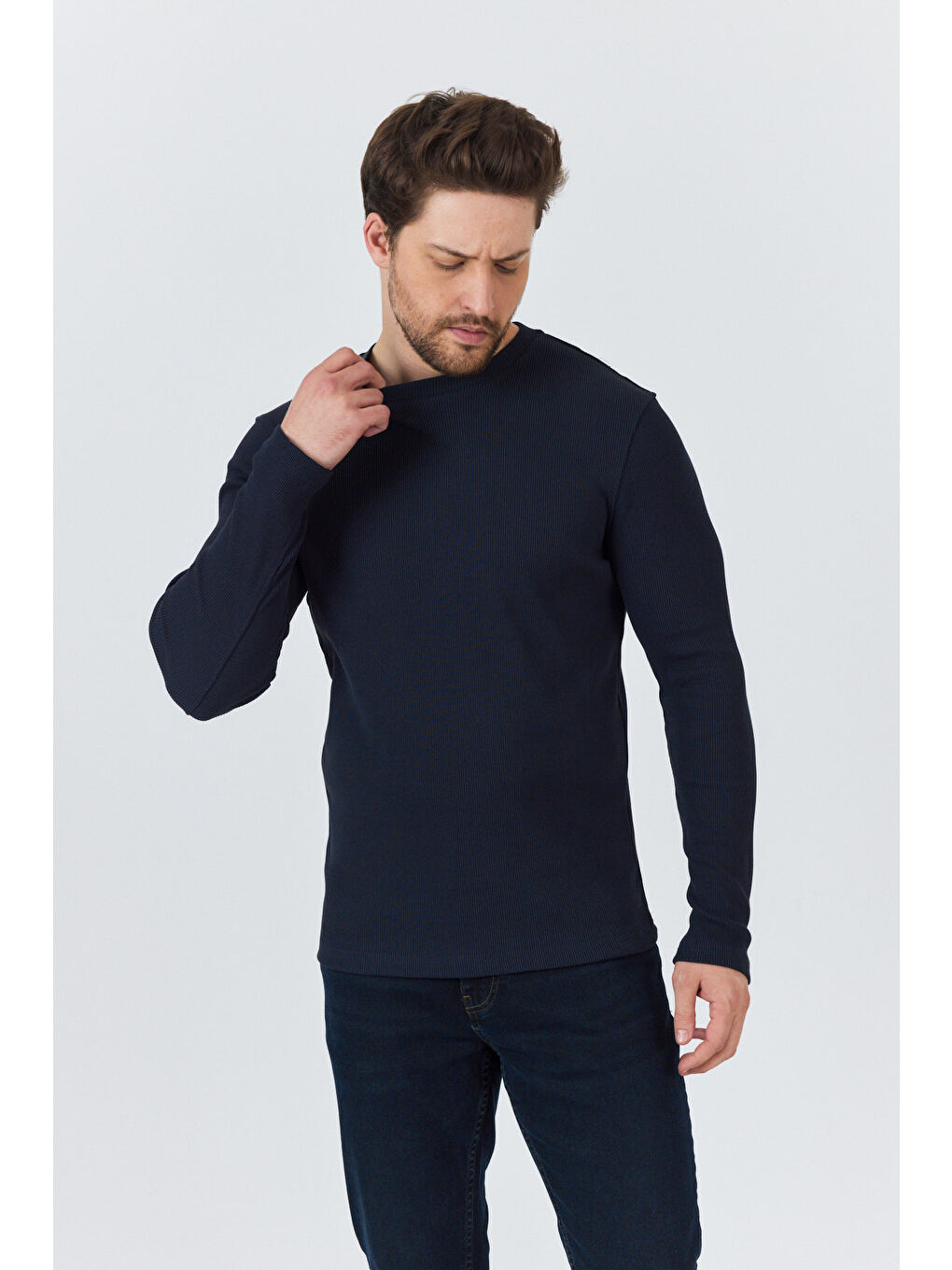 Lacivert Erkek Uzun Kol Sweatshirt 1258-1