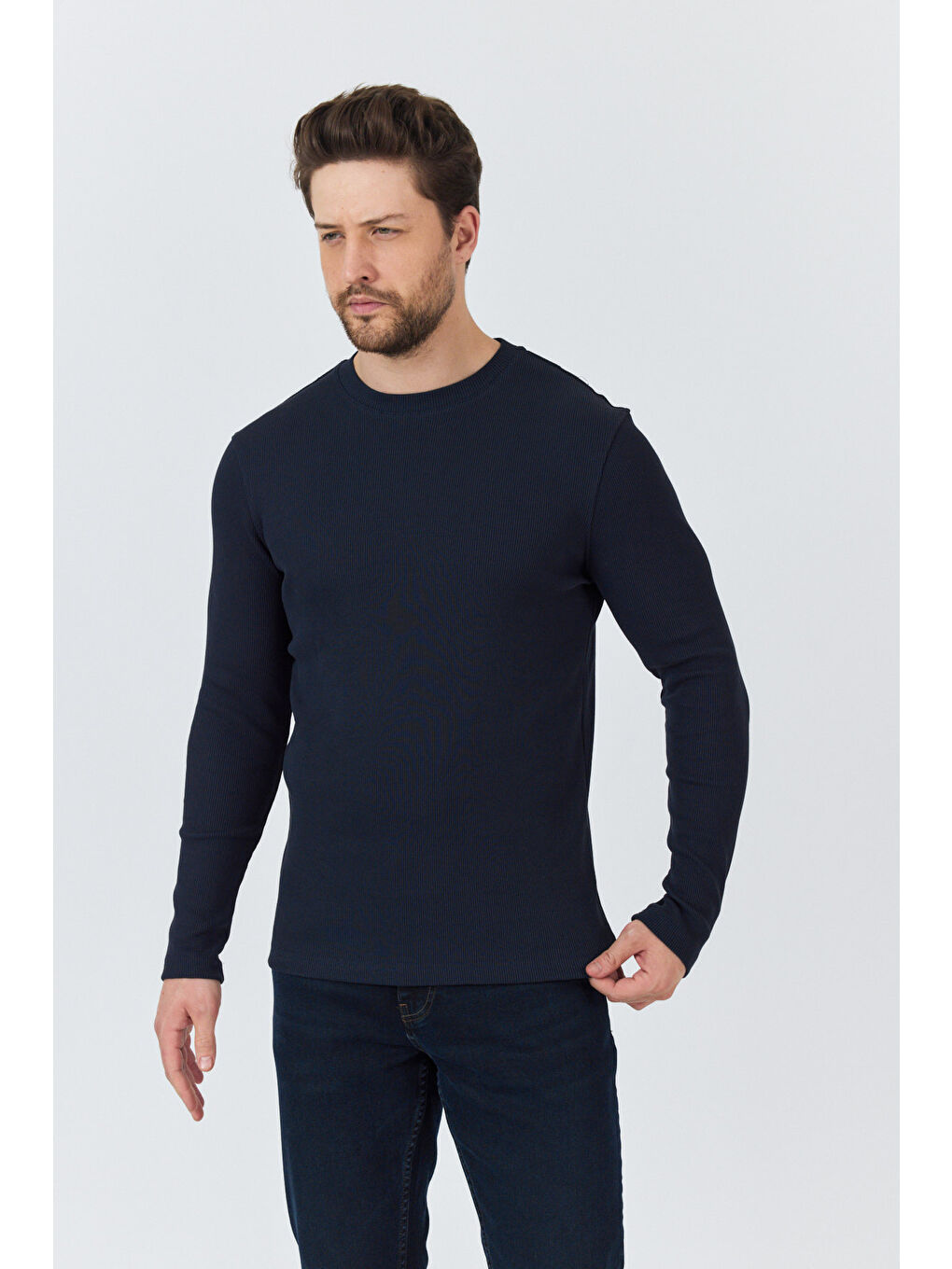 Lacivert Erkek Uzun Kol Sweatshirt 1258-2