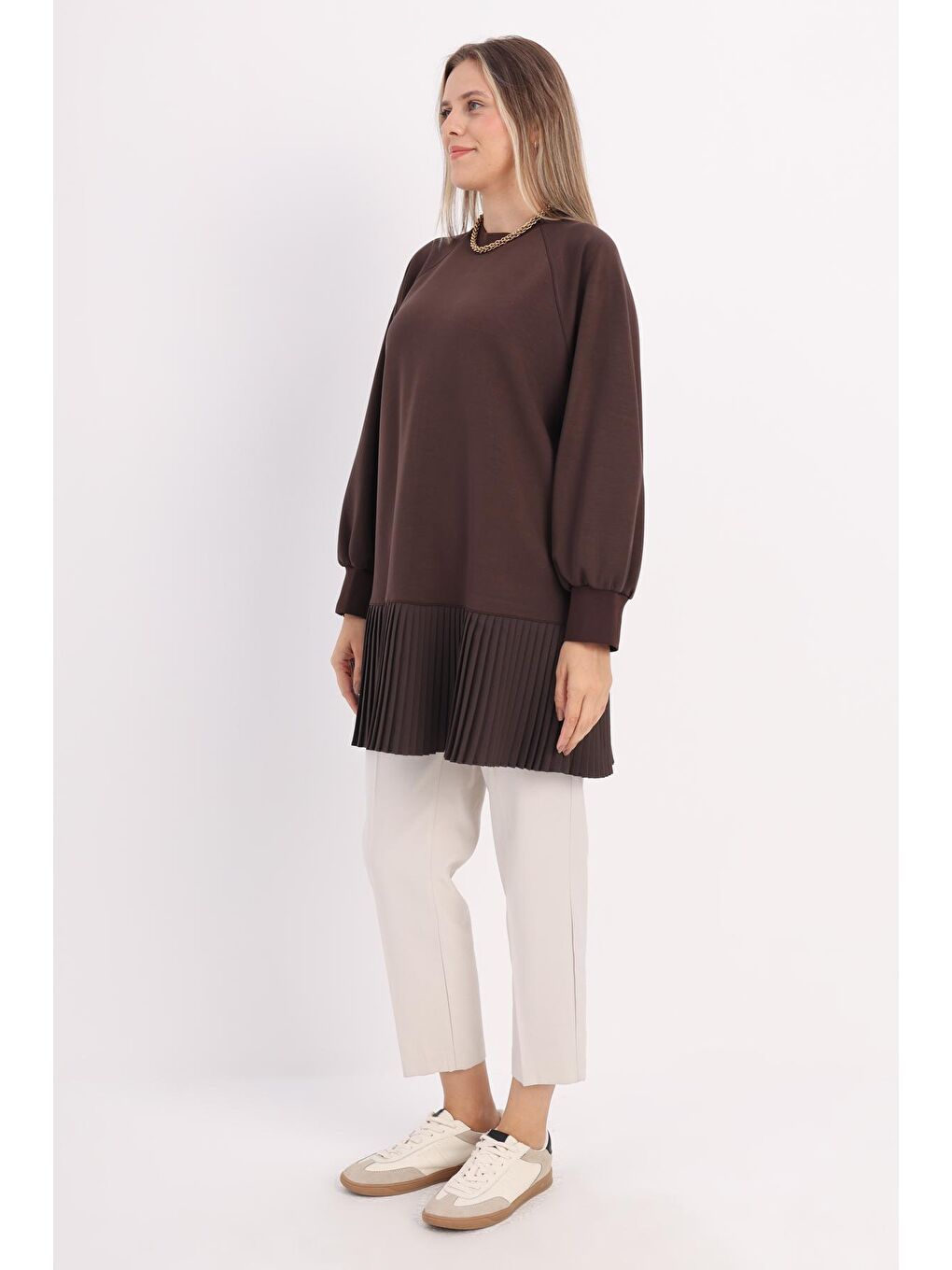 ALLDAY Kahverengi Kahve Oversize Garni Piliseli Tunik - 2