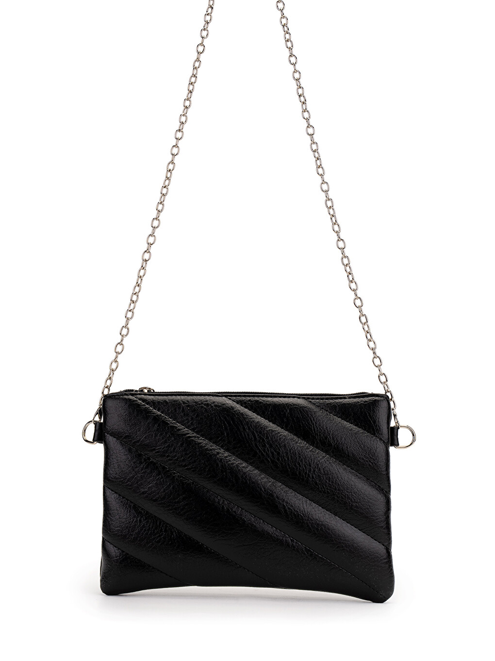 Kapitone Dikişli Clutch Kadın Çapraz Çanta Monaco Siyah-1
