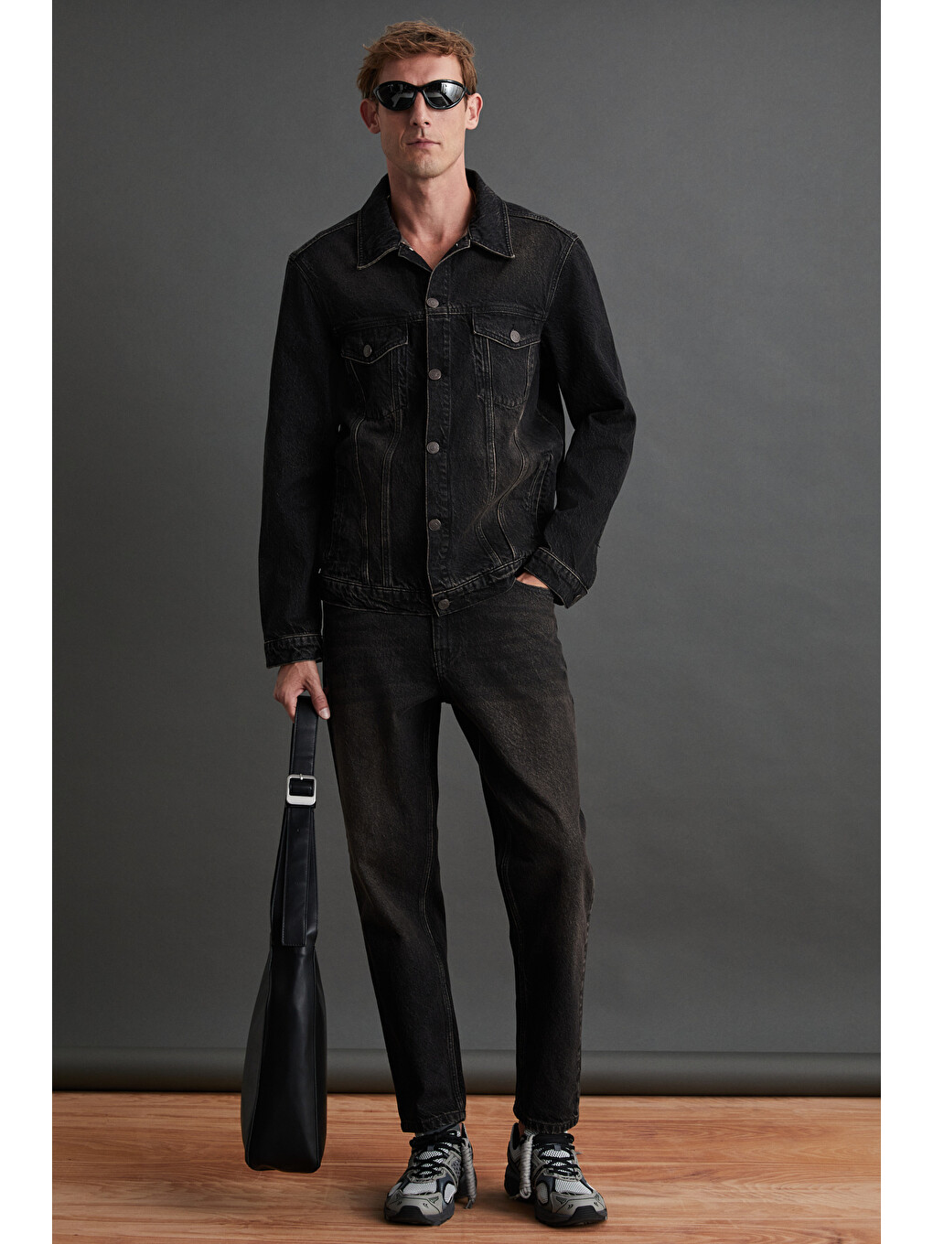 Jerıcho Erkek Rinse Denim Rahat Geniş Kesim %100 Pamuk Yüksek Kalite Kalın Dokulu Siyah Ceket-2