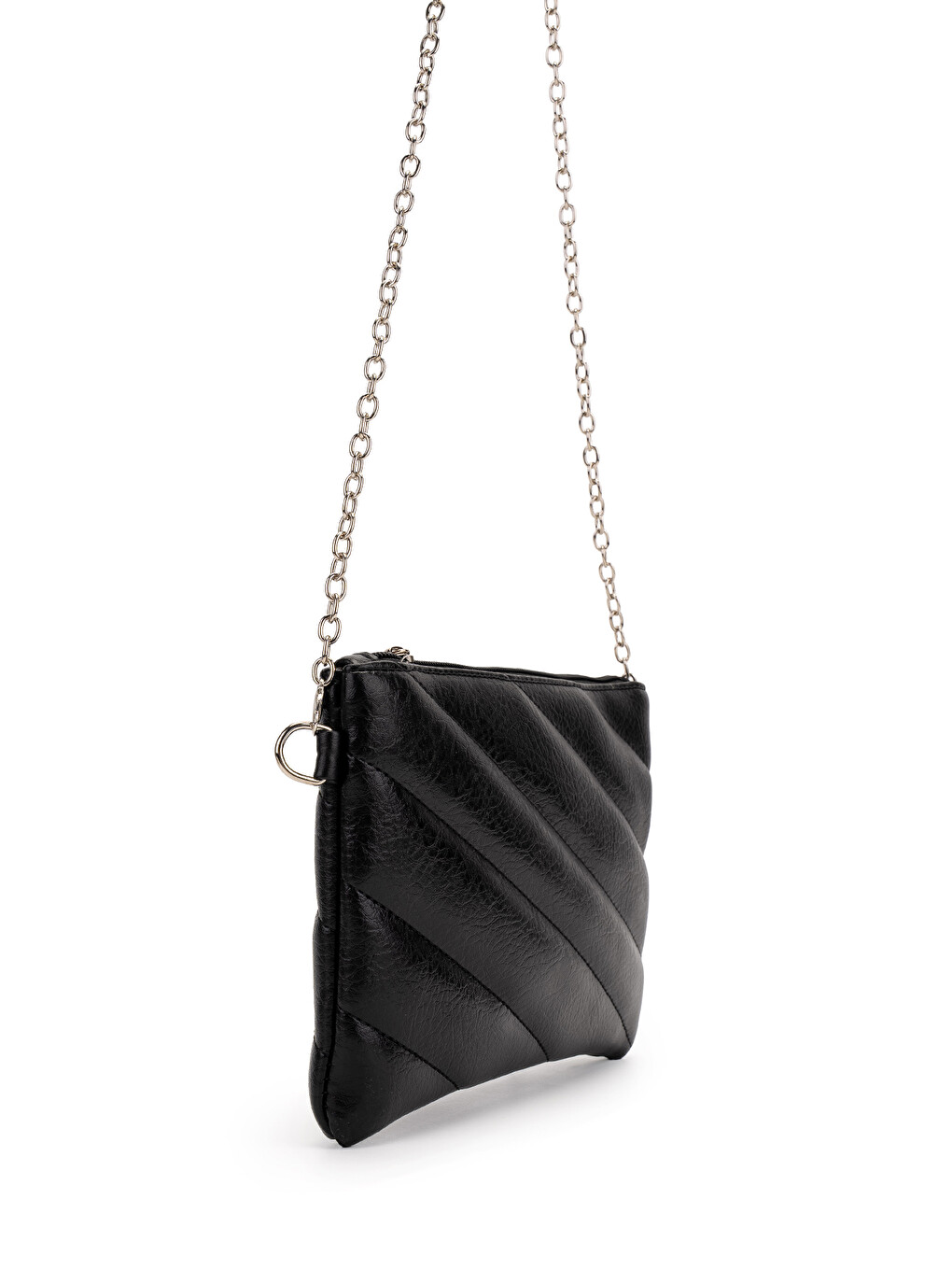 Kapitone Dikişli Clutch Kadın Çapraz Çanta Monaco Siyah-2