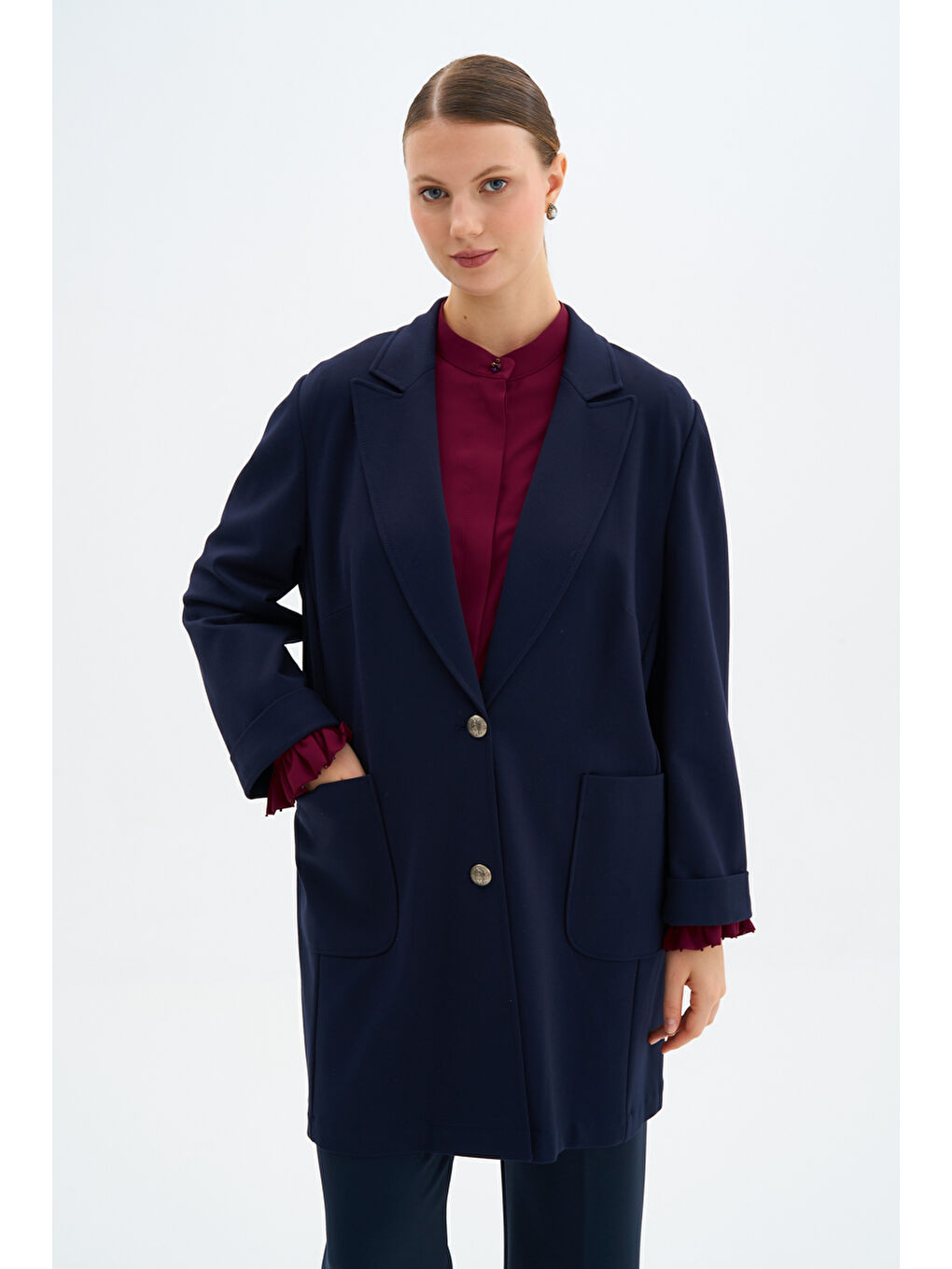 Lacivert Klasik Kesim Ceket-1