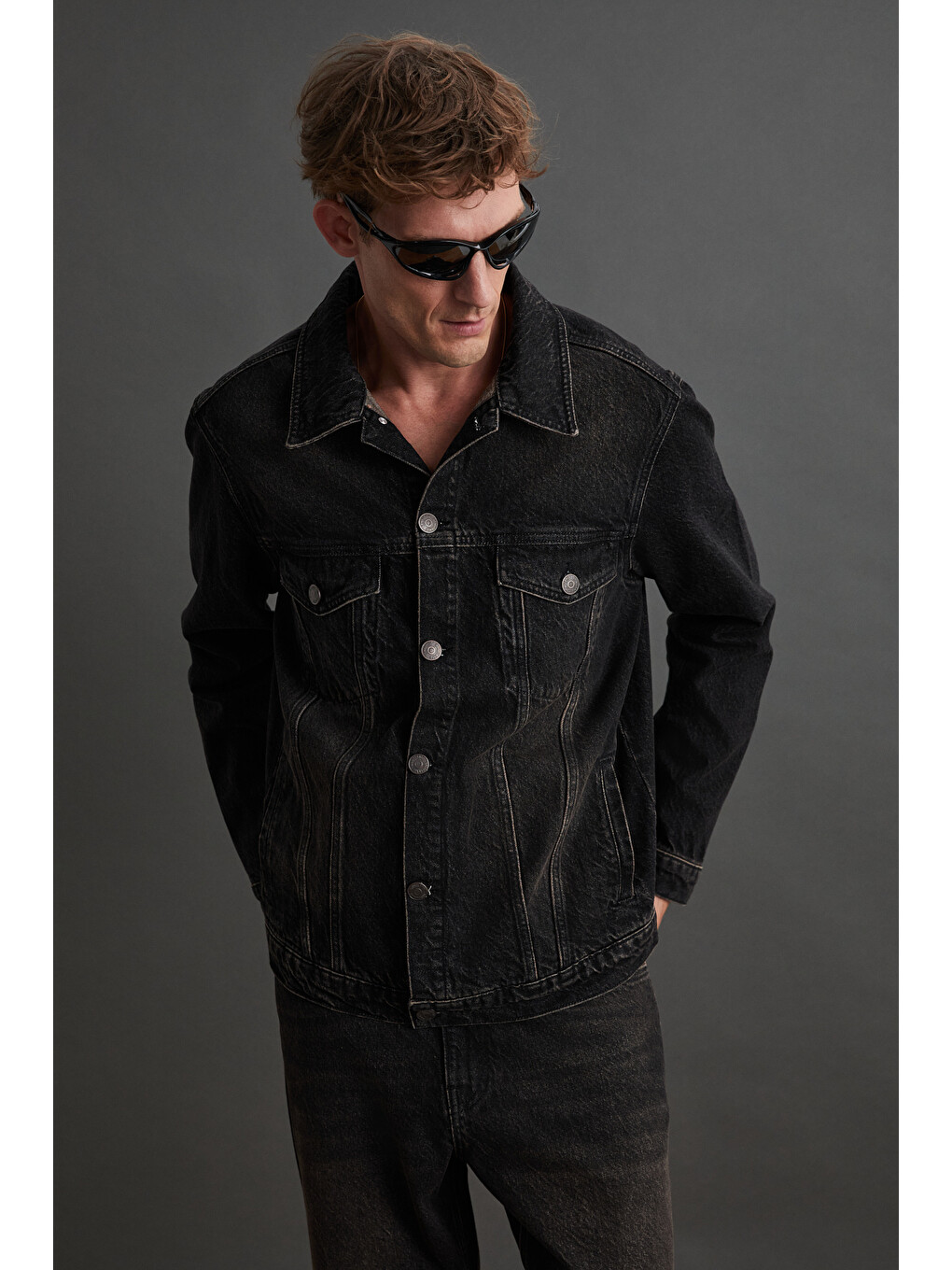 Jerıcho Erkek Rinse Denim Rahat Geniş Kesim %100 Pamuk Yüksek Kalite Kalın Dokulu Siyah Ceket-3
