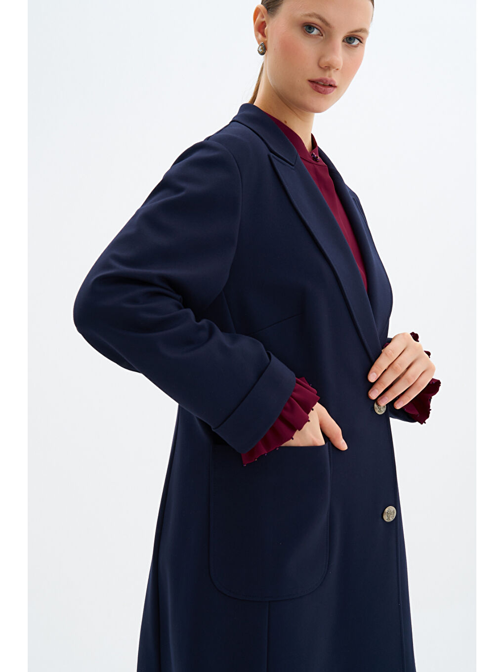 Lacivert Klasik Kesim Ceket-2