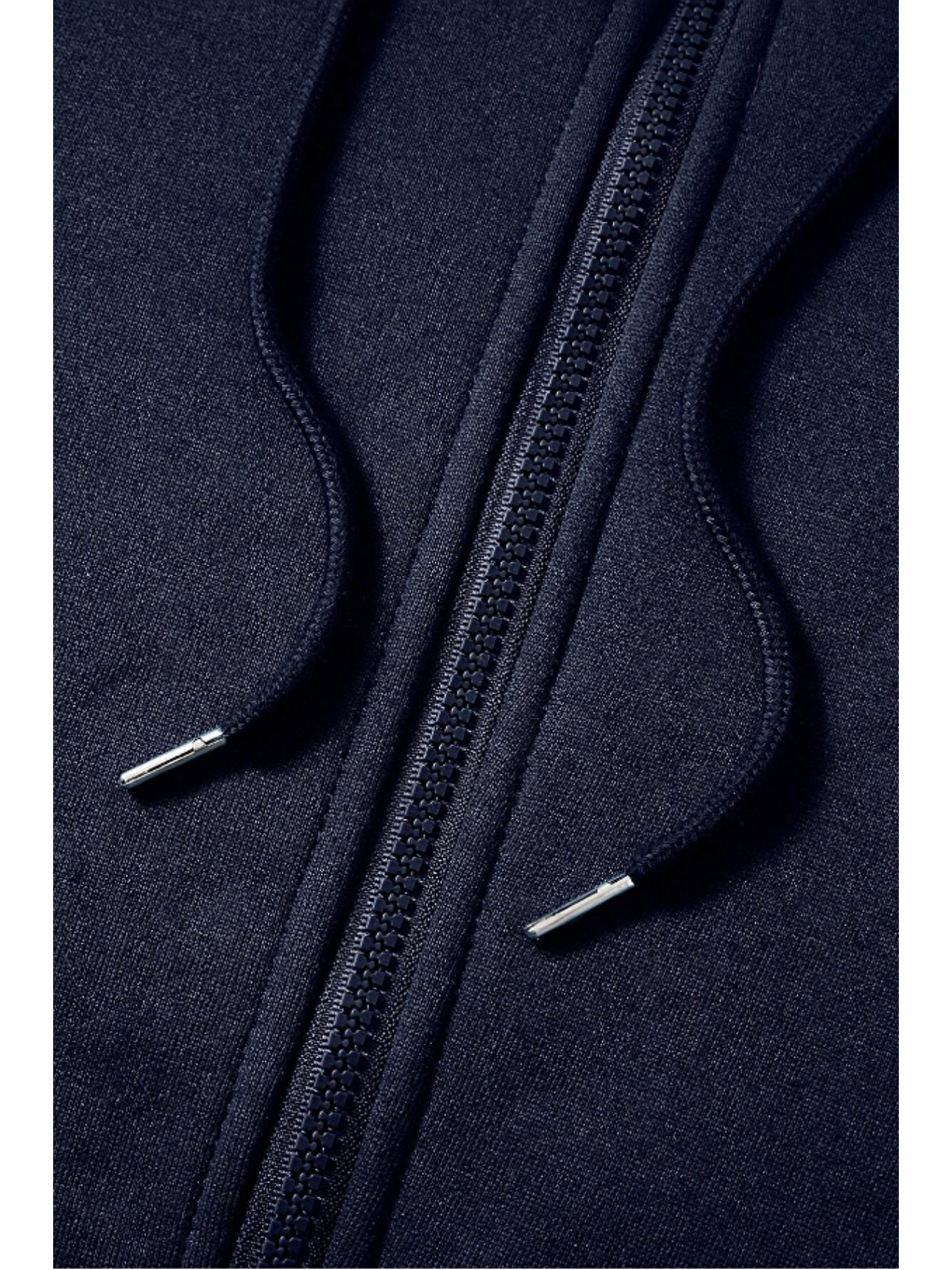 Unisex Relax Fit Rahat Kesim Pamuklu İçi Polarlı Çift Cepli Fermuarlı Lacivert Kapüşonlu Sweatshirt-5