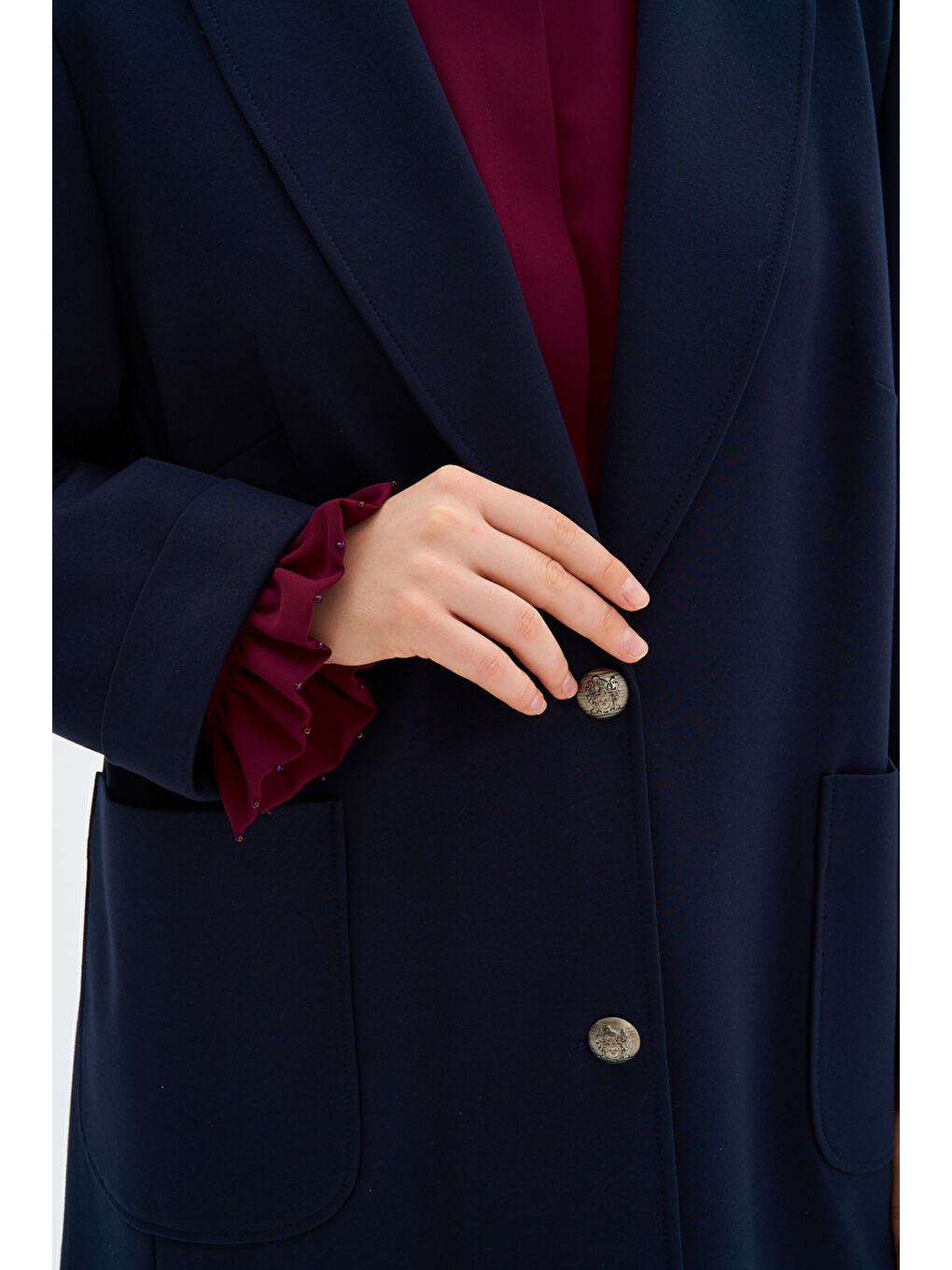 Lacivert Klasik Kesim Ceket-4