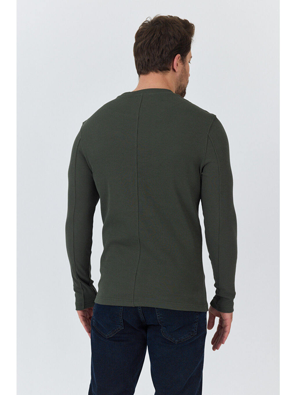 Haki Erkek Uzun Kol Sweatshirt 1258-4
