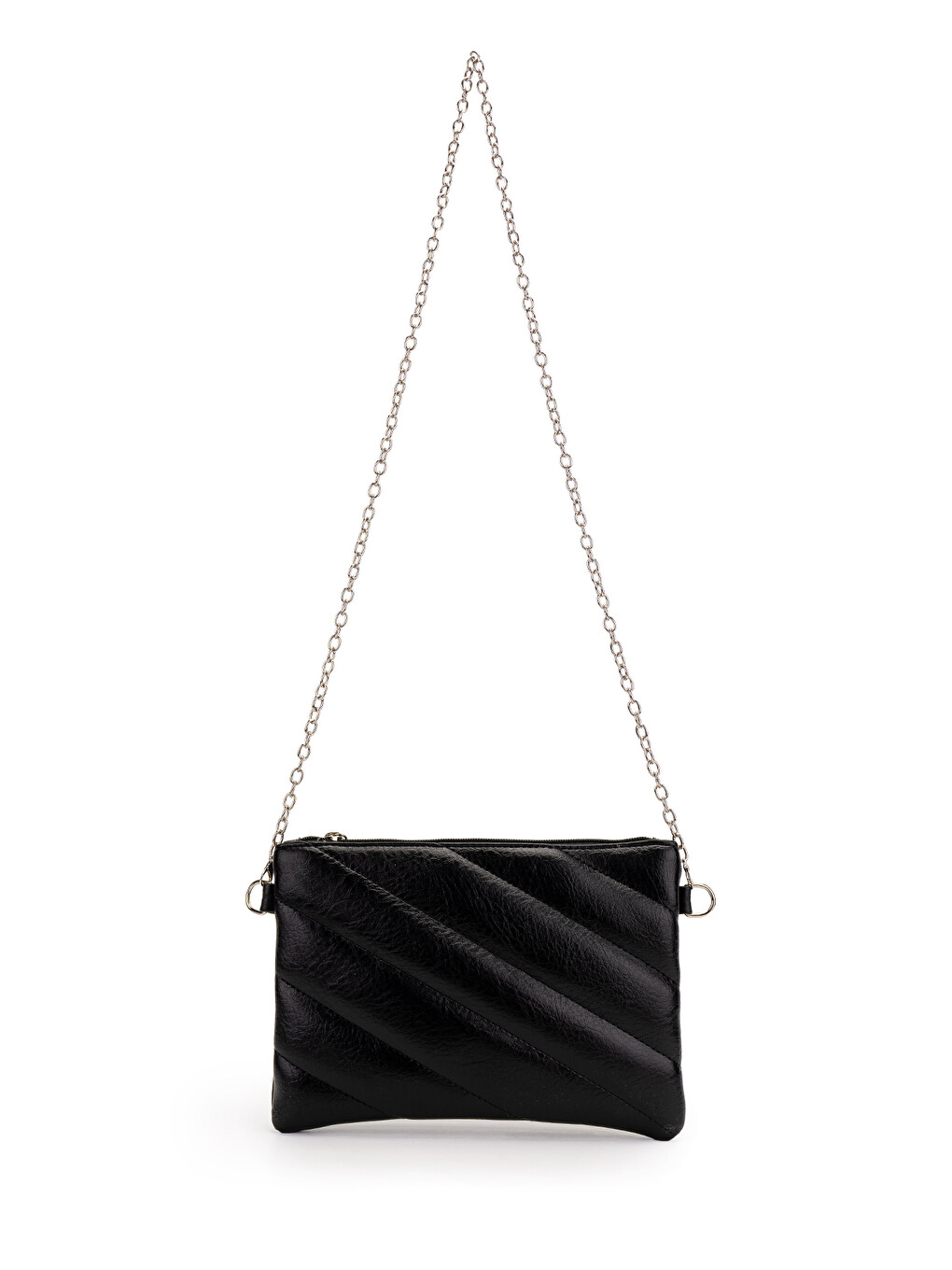 Kapitone Dikişli Clutch Kadın Çapraz Çanta Monaco Siyah-5