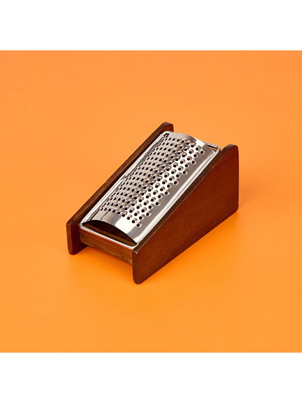 Akasya Hazneli Sarımsak Rendesi - Kahverengi - 13x7x6 cm-1