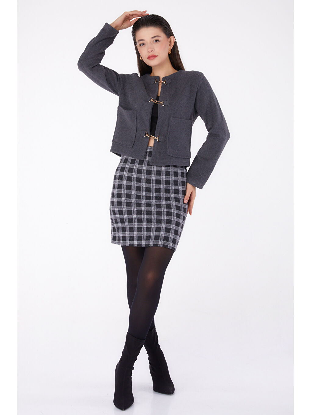 Kaşe Ceket Antrasit - 13291-1