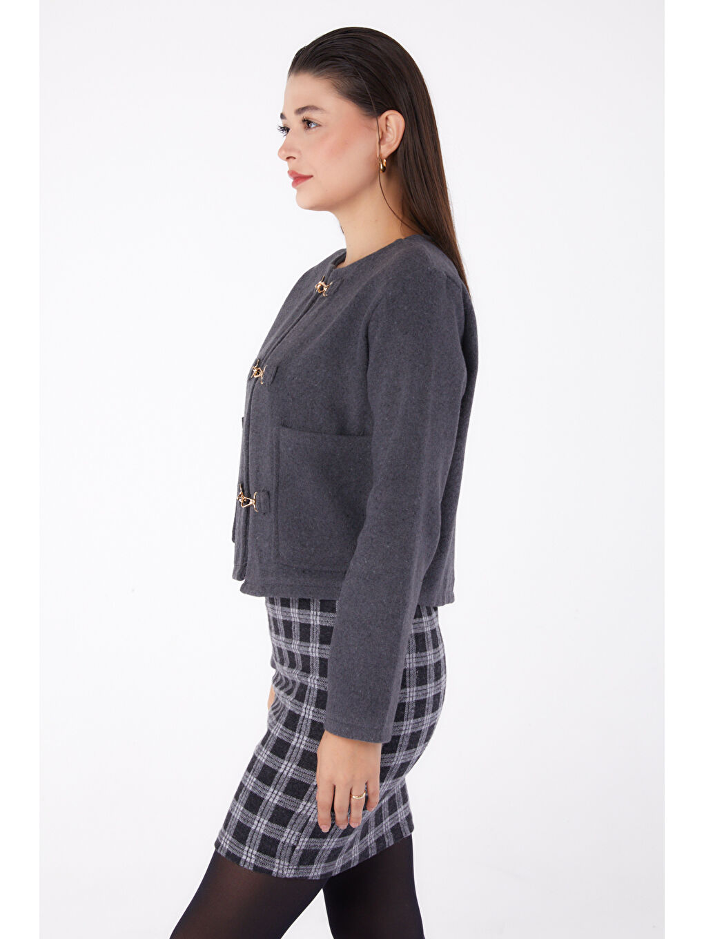Kaşe Ceket Antrasit - 13291-3