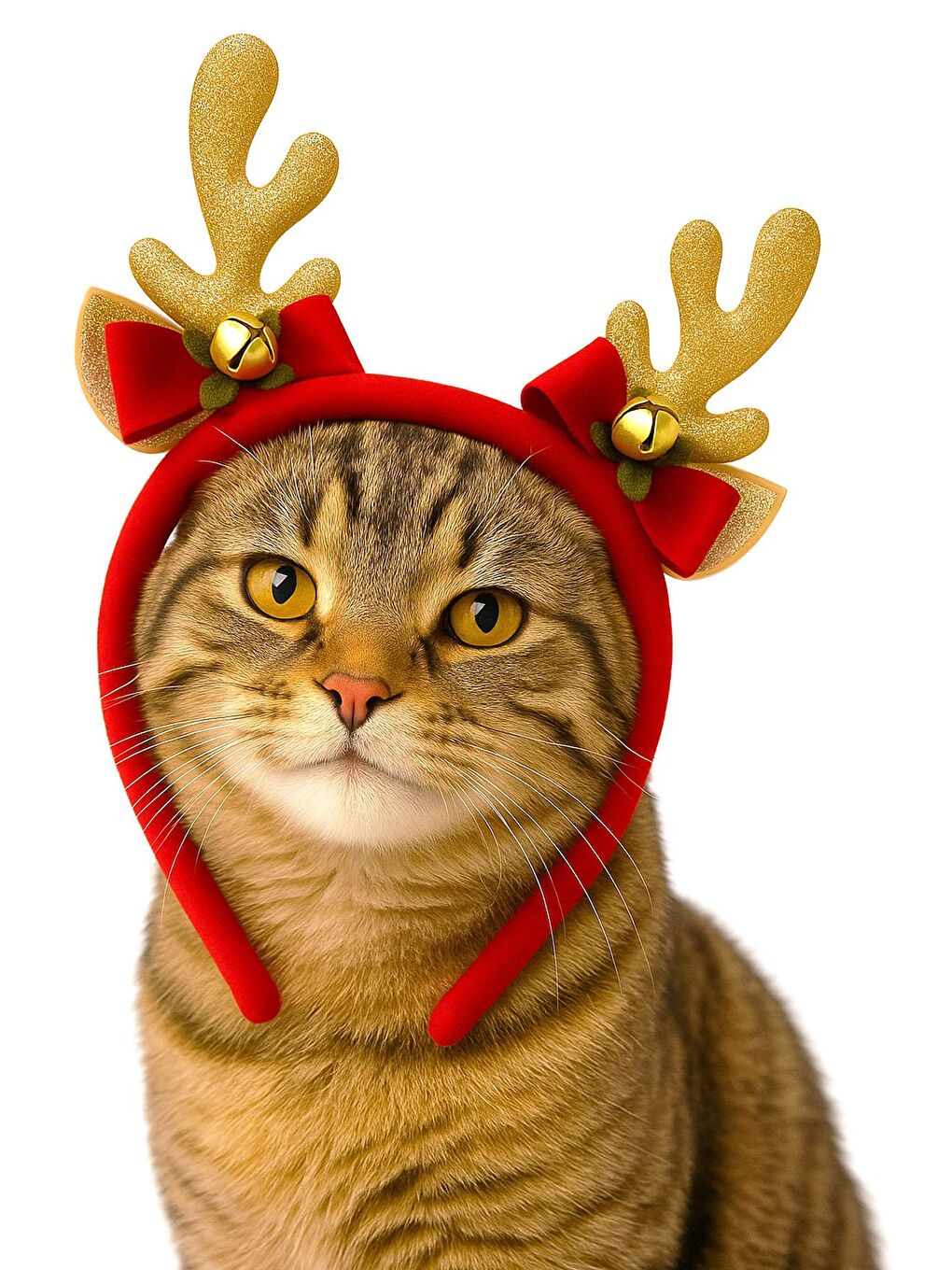 Sarı Yılbaşı Altın Geyik Boynuzu Zilli Taç-1