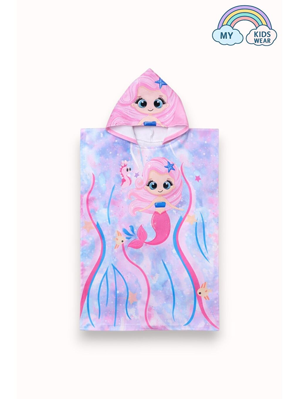 Lacivert Kız Çocuk Deniz Kombini 3’lü Set – Mayo, Havlu ve Bone 12580-1