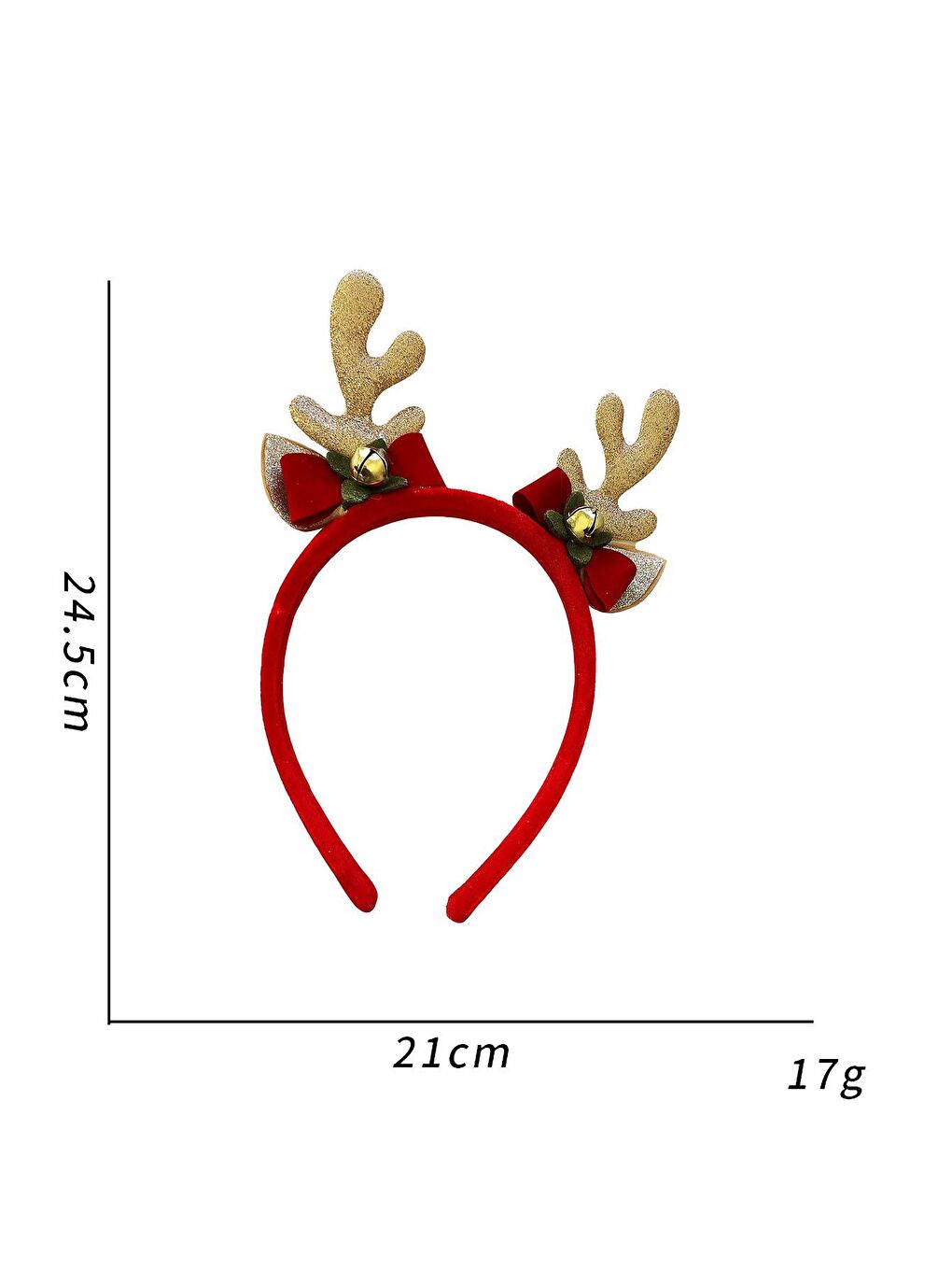 Sarı Yılbaşı Altın Geyik Boynuzu Zilli Taç-3