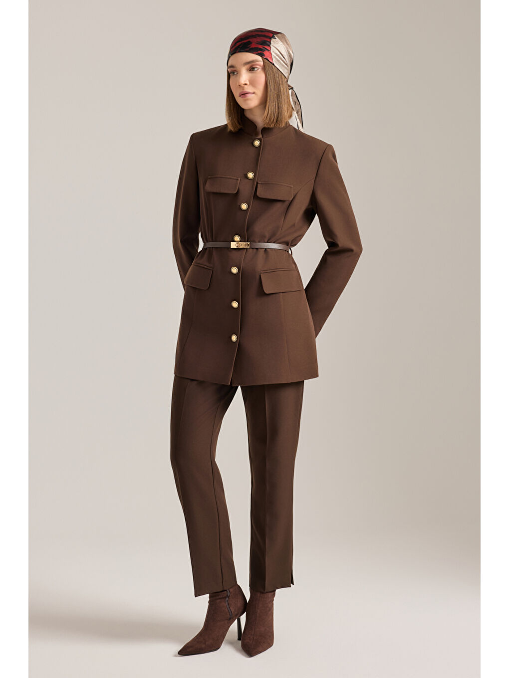 Kahverengi Dokuma Pantolon-1