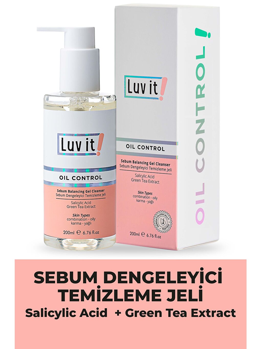 Luv it! Renksiz Sebum Dengeleyici Yüz Temizleme Jeli Karma Yağlı Ciltler 200ml