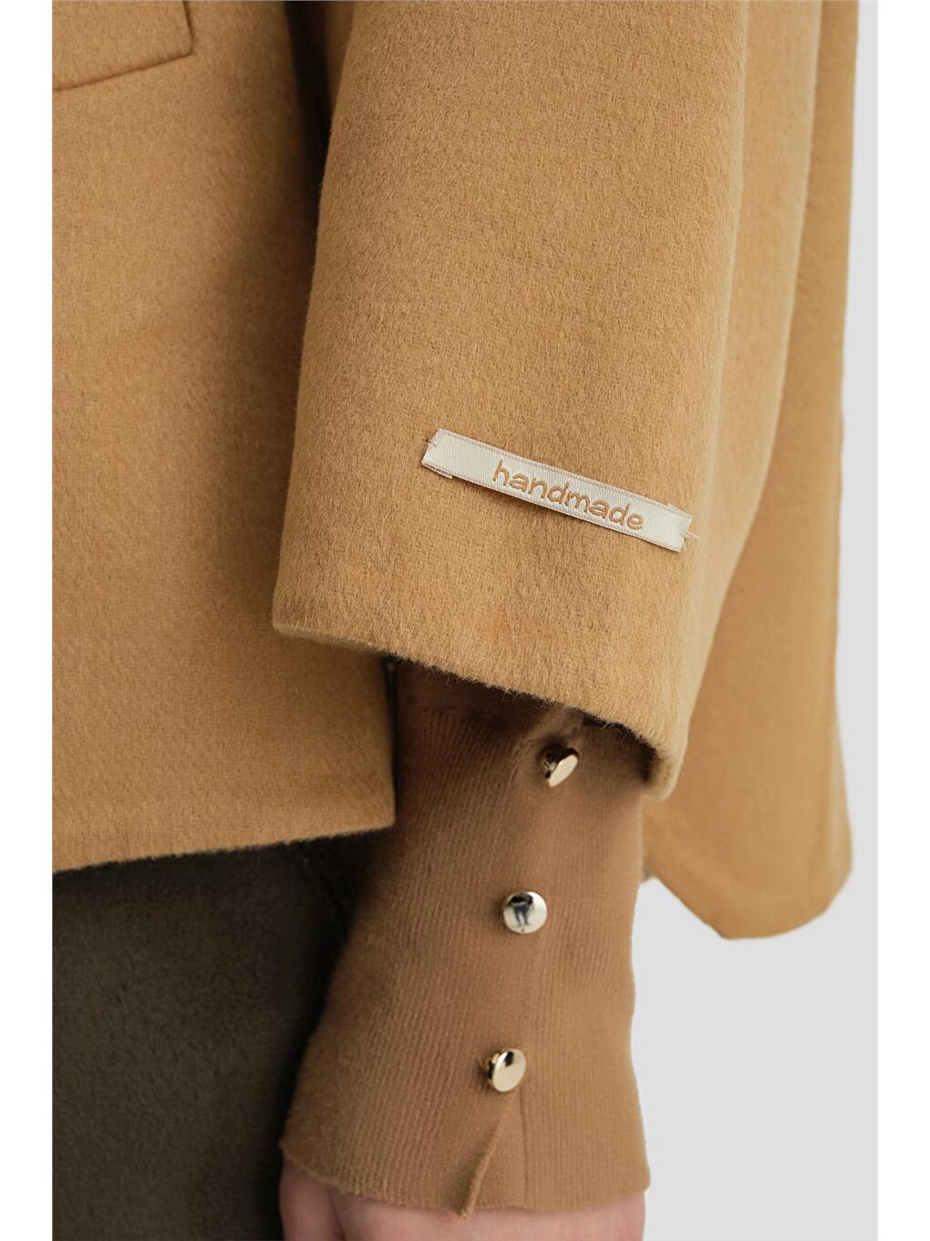 Kahverengi Handmade Kısa Kaban 24K7611 Camel-4