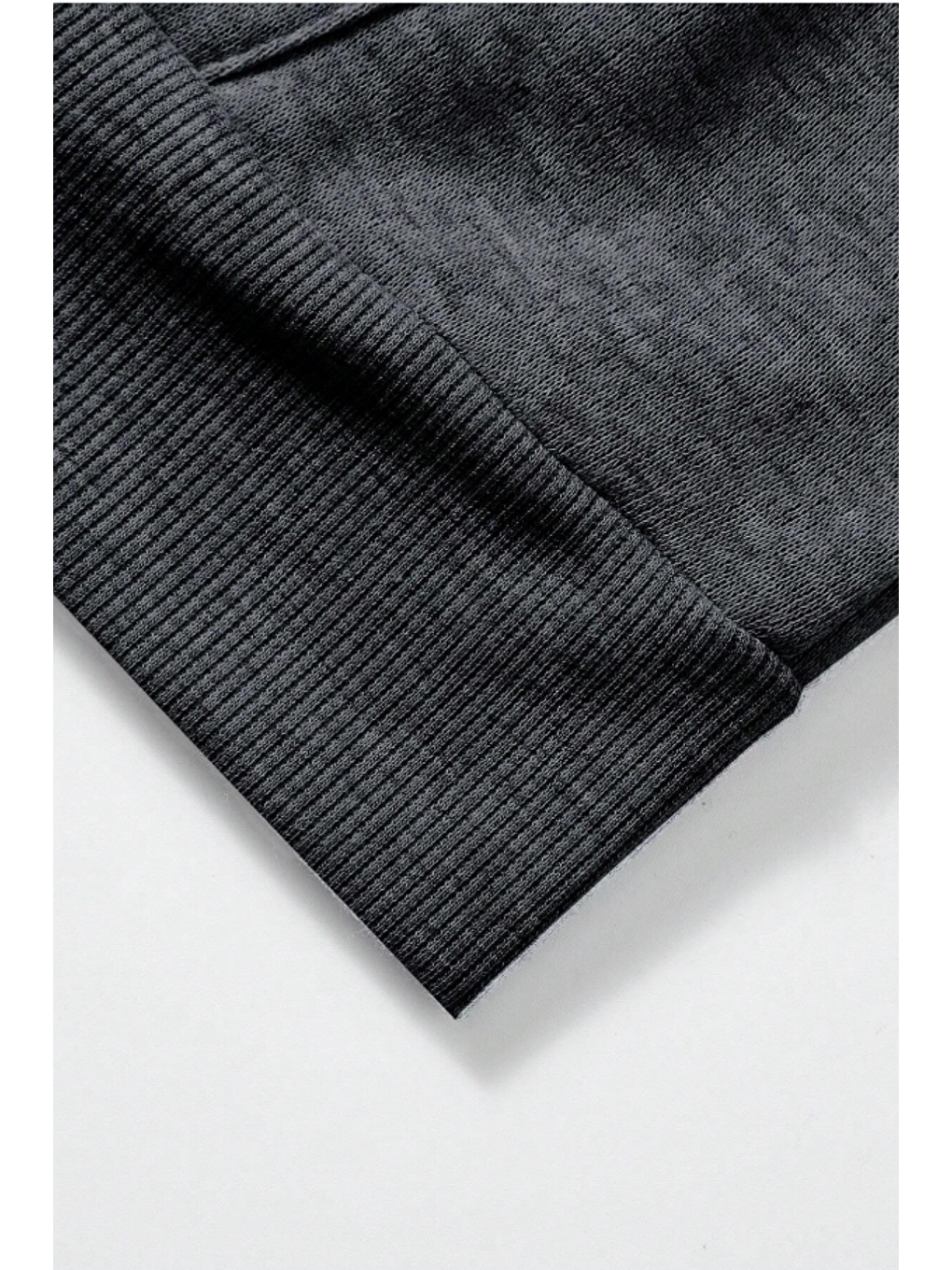 Gri Unisex Relax Fit Rahat Kesim Pamuklu İçi Polarlı Çift Cepli Fermuarlı Füme Kapüşonlu Sweatshirt-4