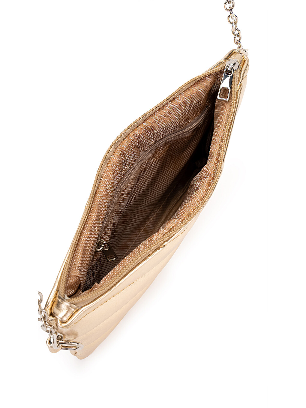 Sarı Kapitone Dikişli Clutch Kadın Çapraz Çanta Monaco Gold-3