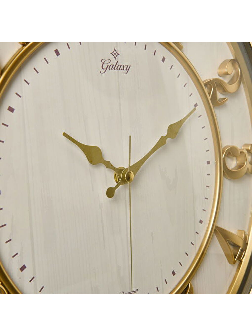 1963-CA Kabartma Rakam Duvar Saati - Bej - 46 cm-2