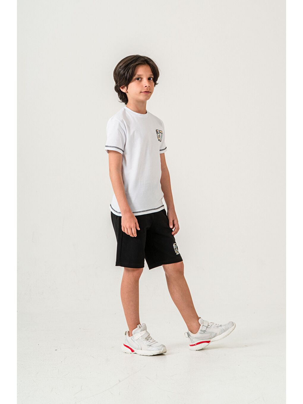 Siyah 87 Reaper The World Baskılı  Erkek Çocuk Şort - Tişört Takımı-2