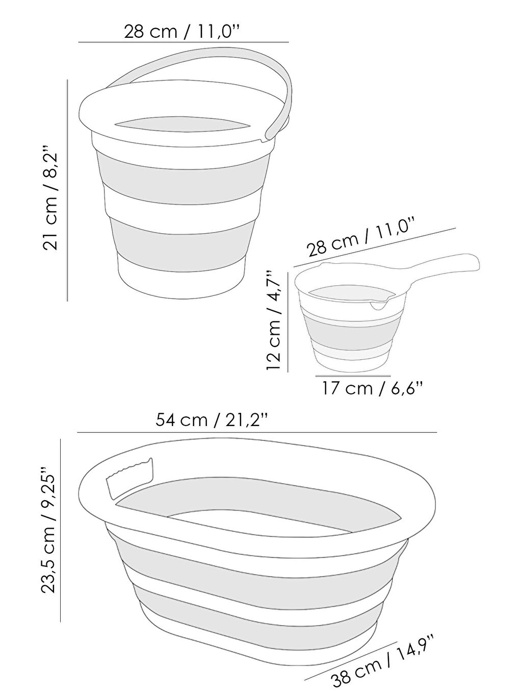 Antrasit 4'lü Katlanır Kirli Çamaşır Sepeti Seti 90 l-7