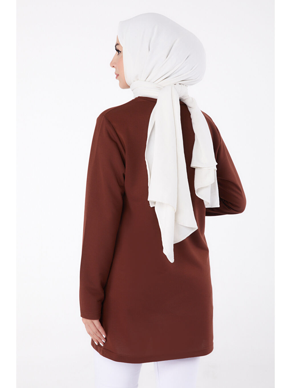 Kahverengi Baskılı Sweatshirt Kahve - 13335-4